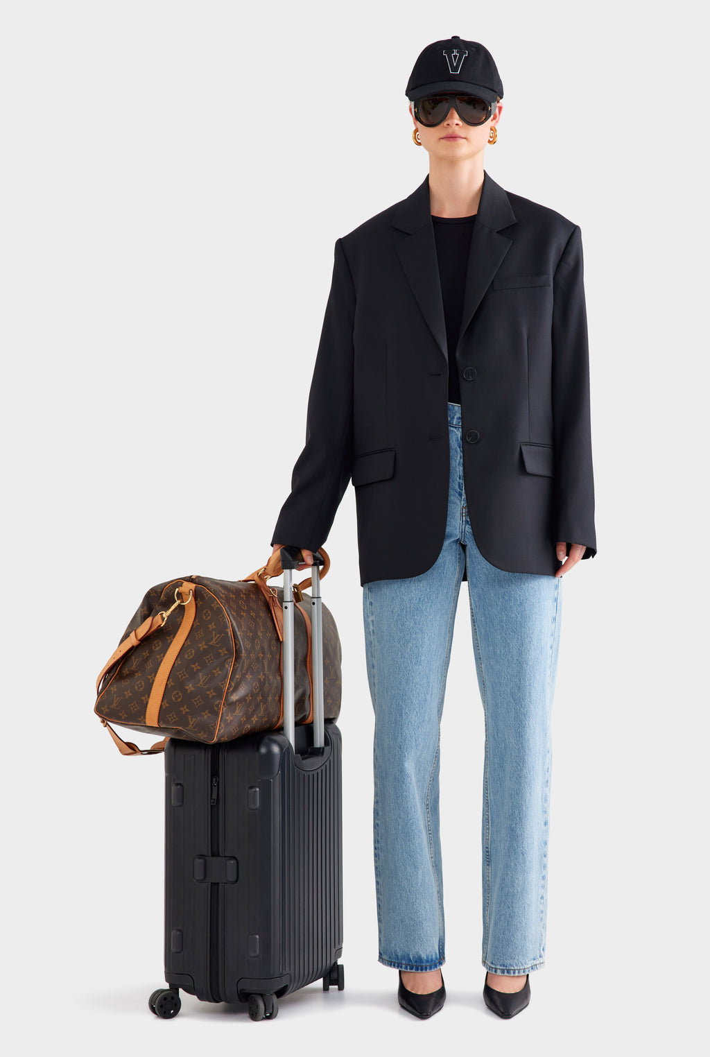 Relaxed Wool Blazer - Black