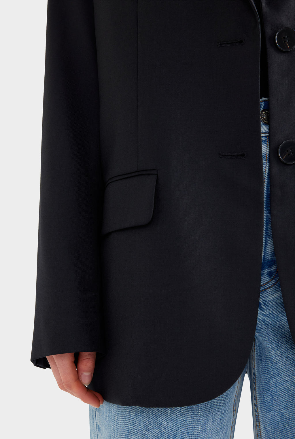 Relaxed Wool Blazer - Black