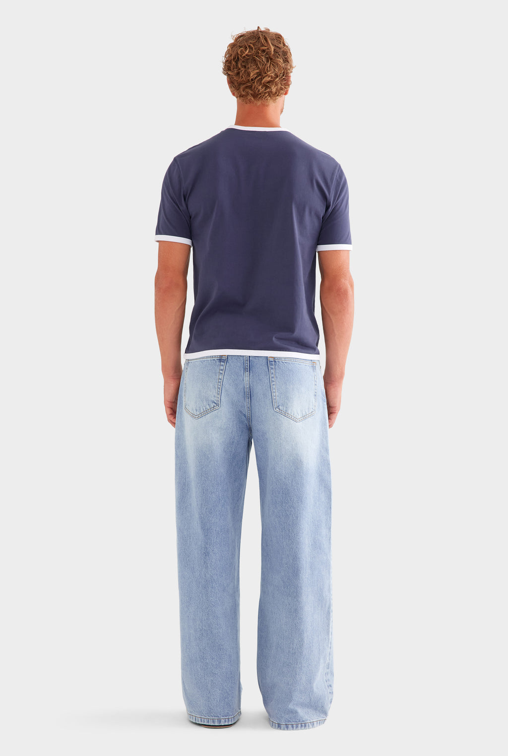 Ringer T-Shirt in Navy/White | Venroy – VENROY
