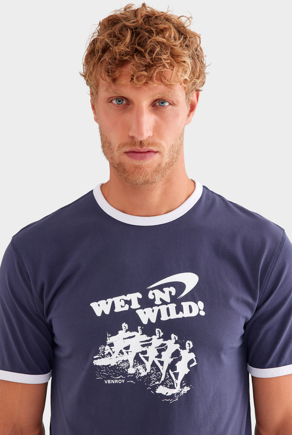 Ringer T-Shirt in Navy/White | Venroy – VENROY