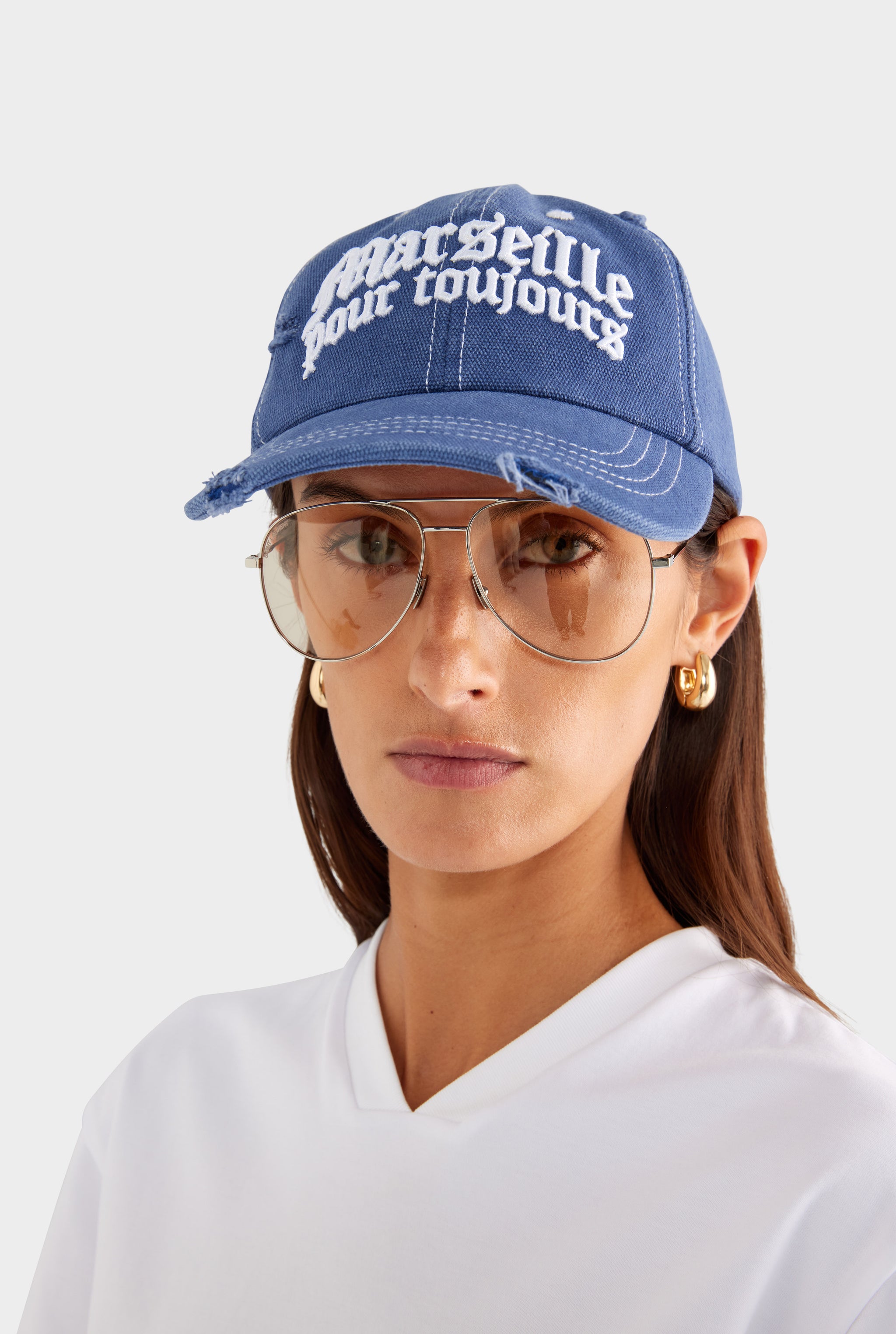 Marseille Distressed Canvas Cap - Washed Navy