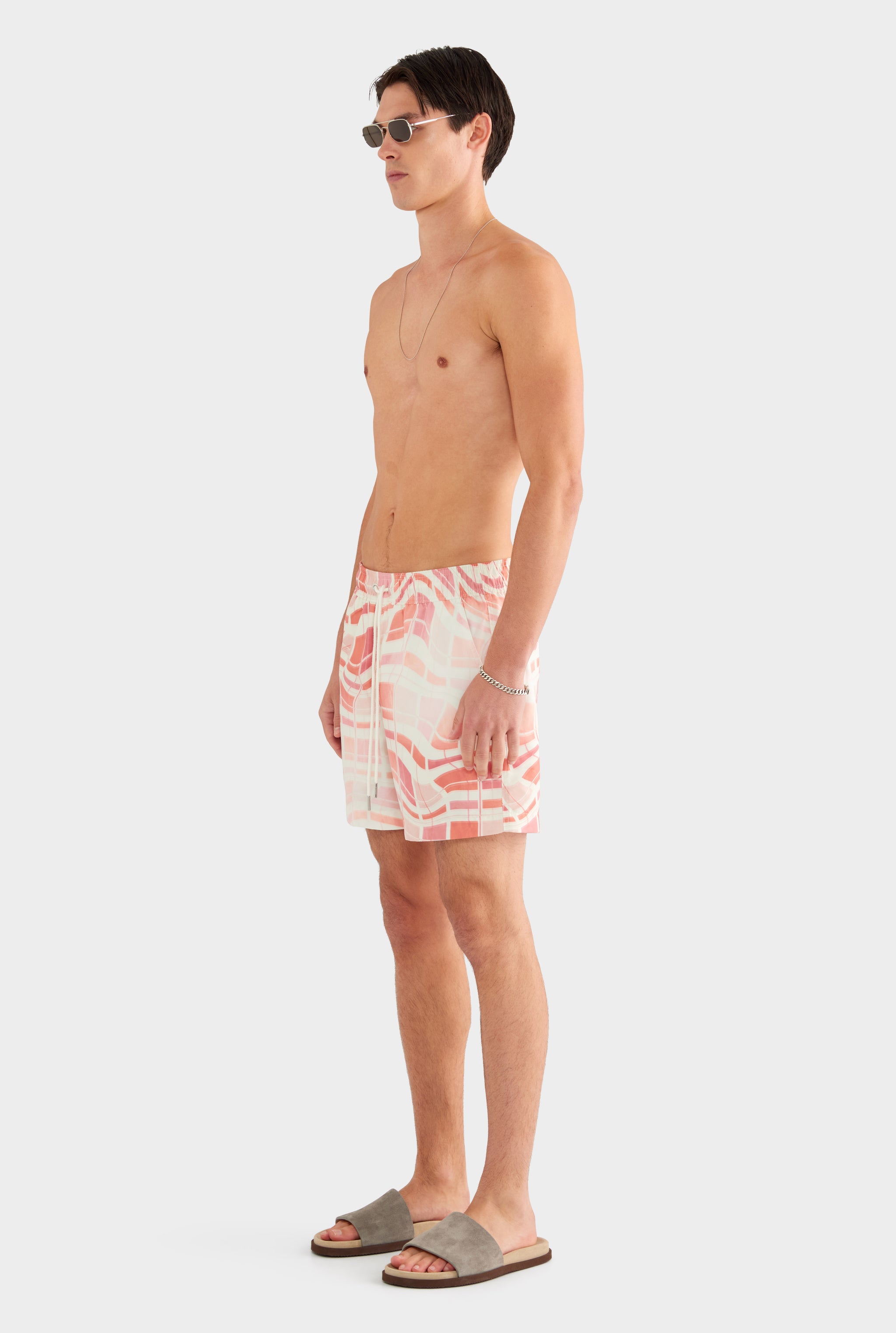 Printed Swim Short - Warped Check
