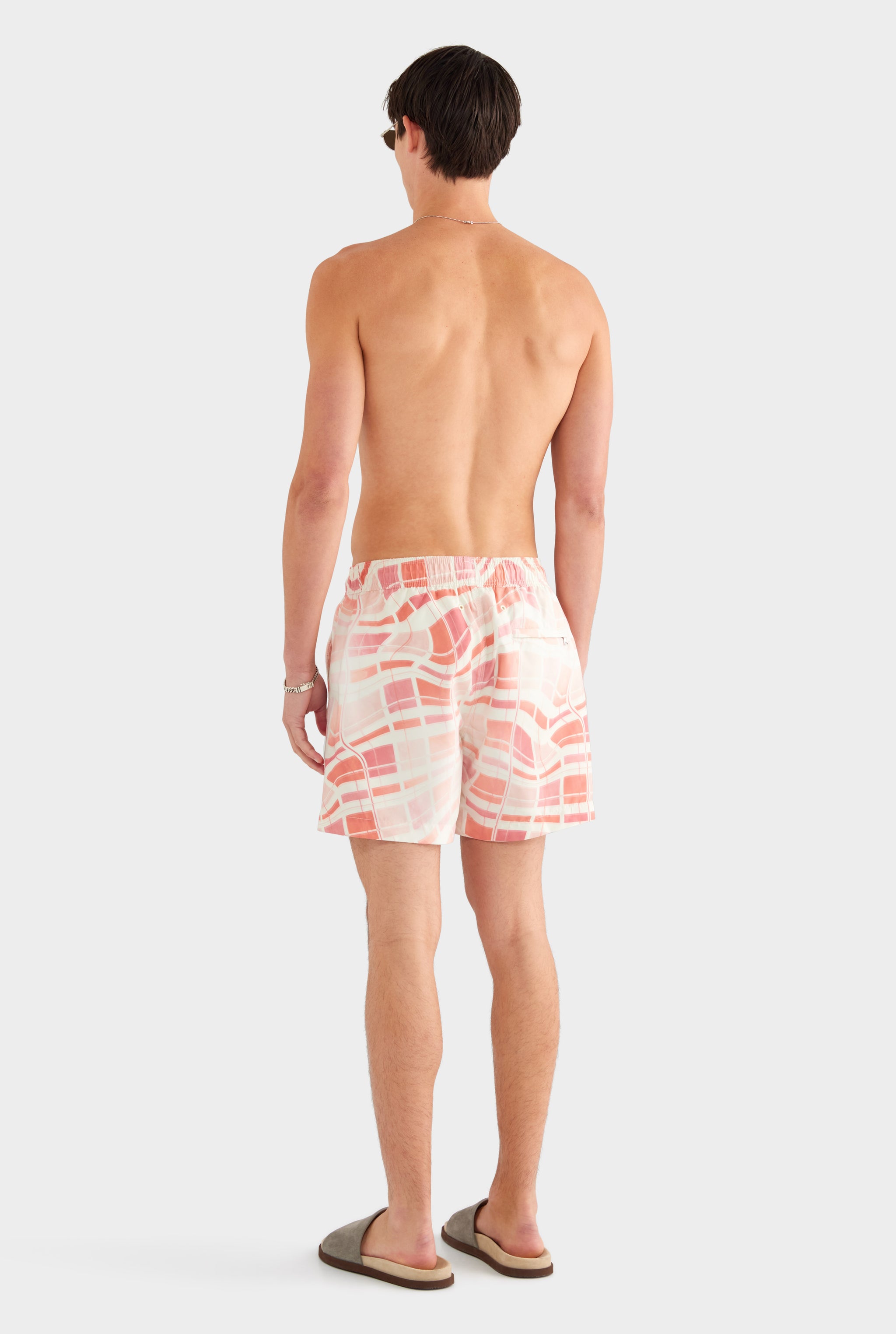 Printed Swim Short - Warped Check