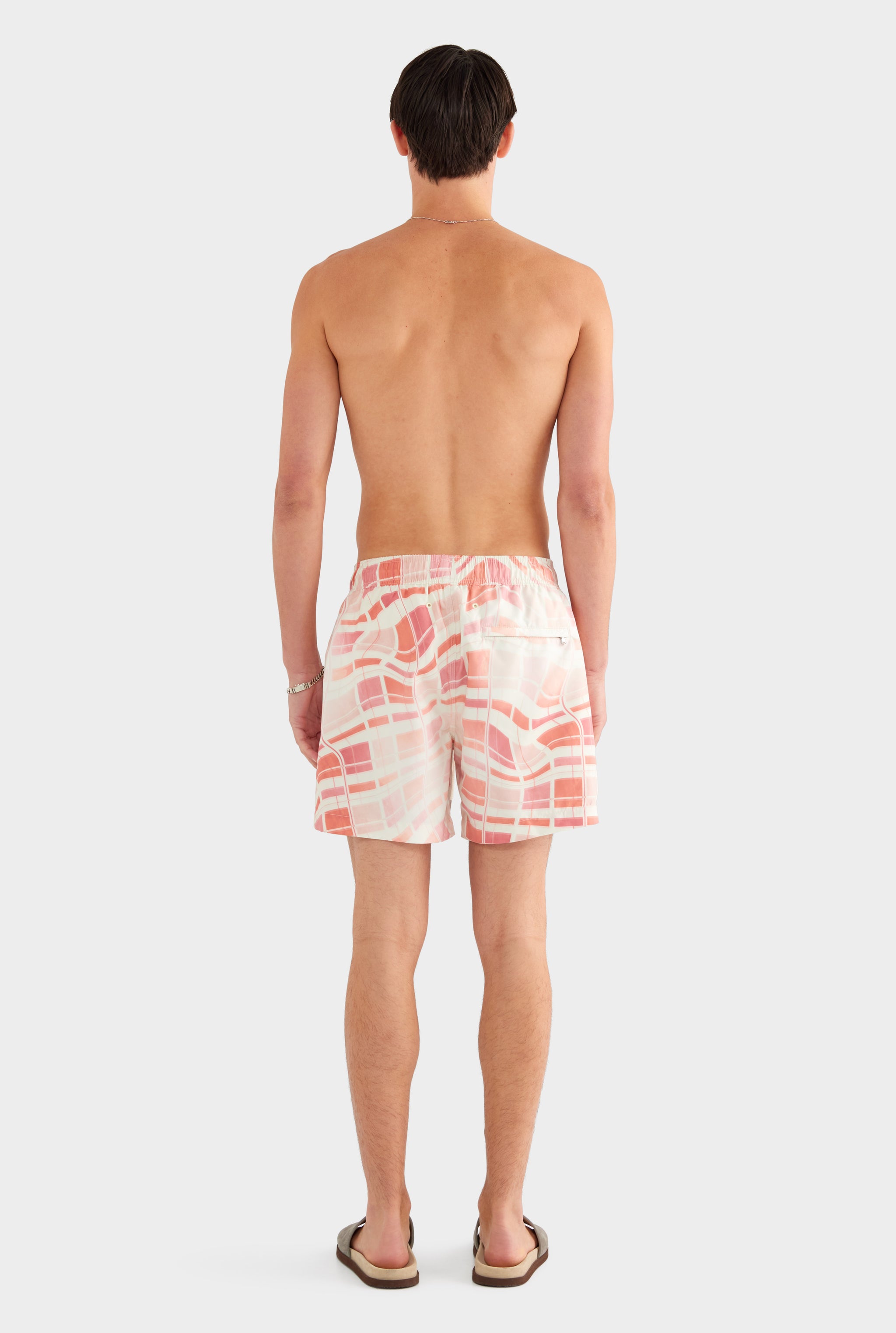 Printed Swim Short - Warped Check