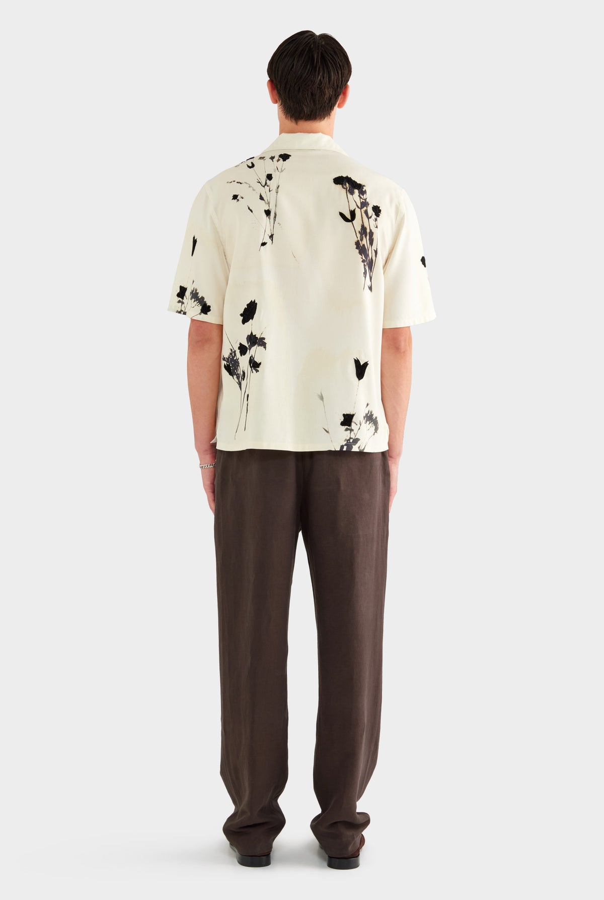 Embroidered Fuji Silk Camp Collar Shirt - Marseille Dried Floral