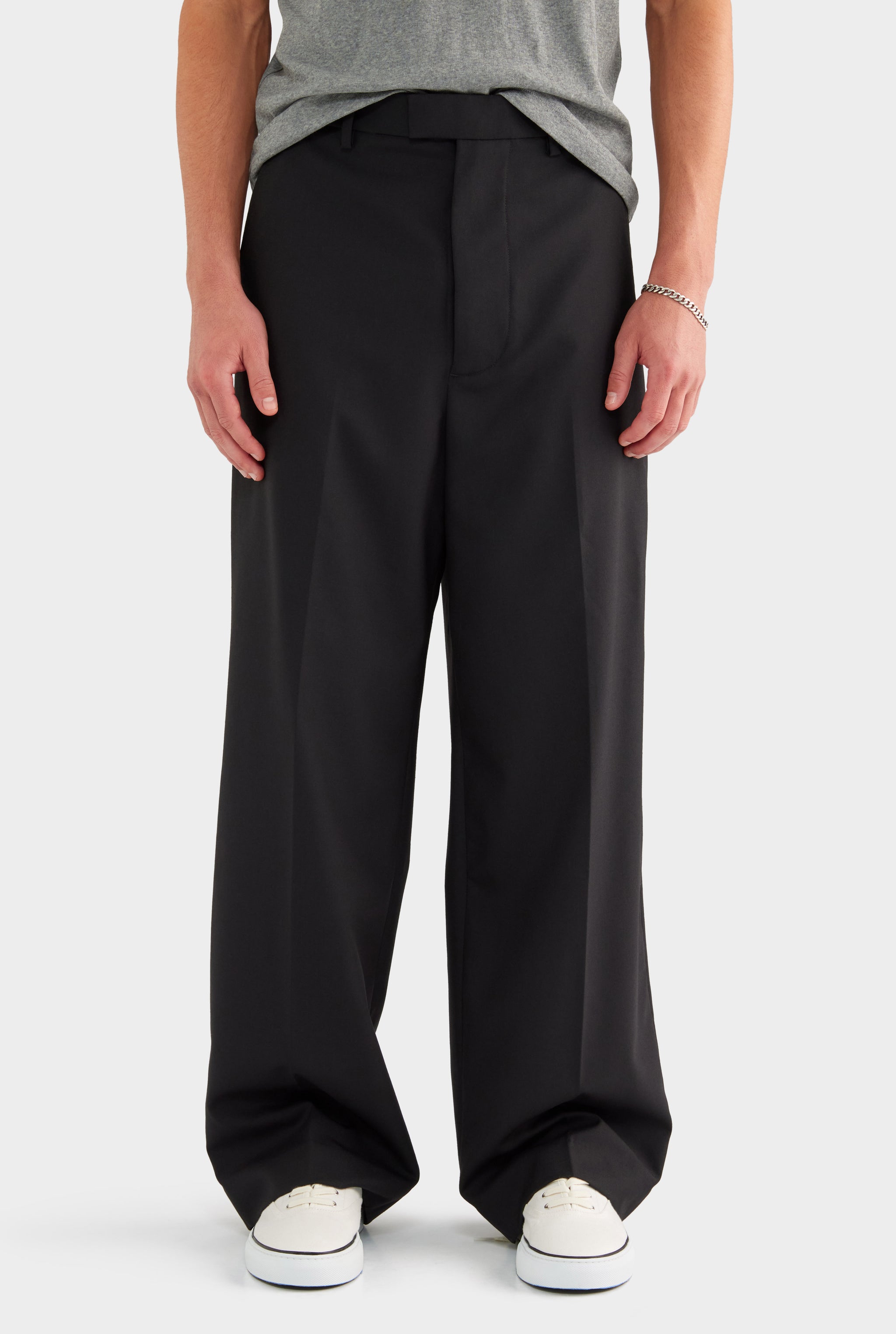 Relaxed Wool Suit Pant - Black