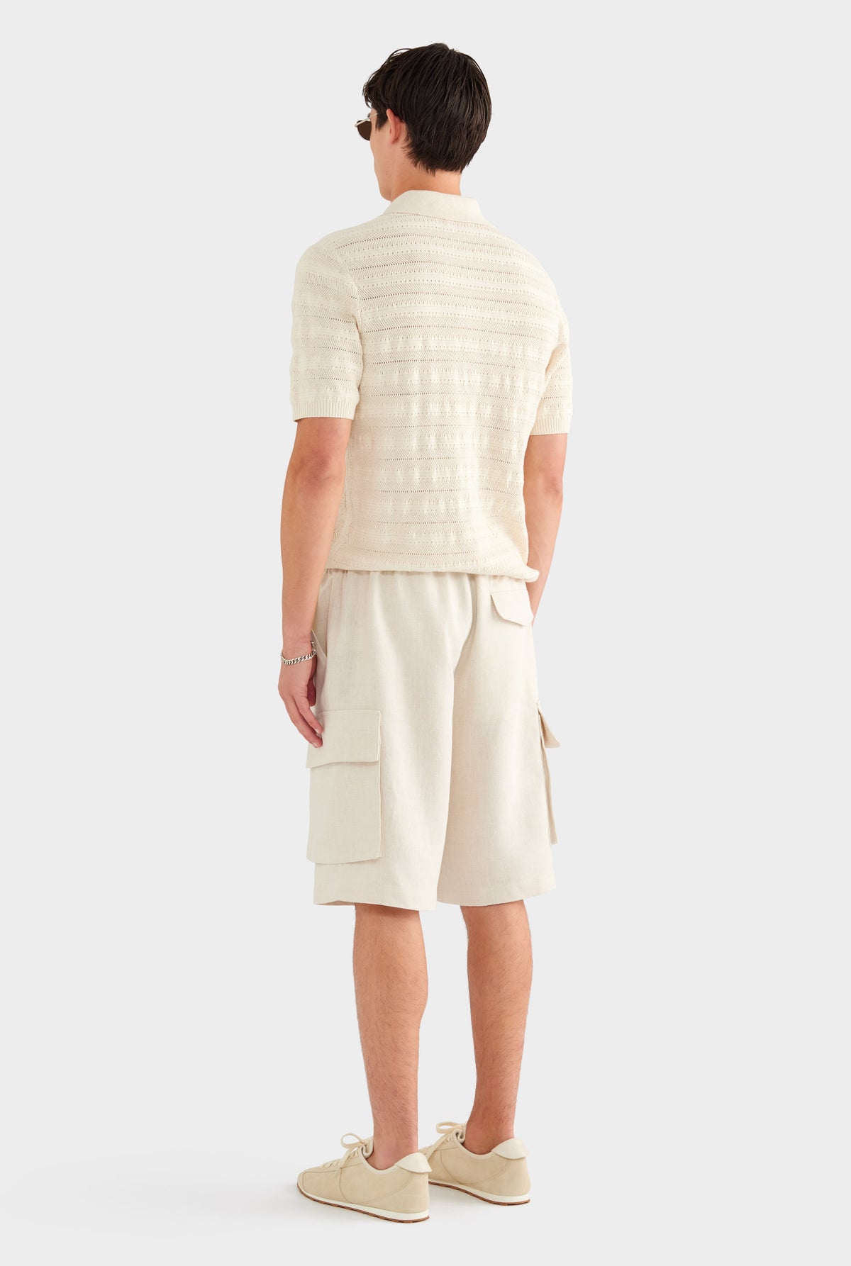 Relaxed Linen Cargo Short - Sand