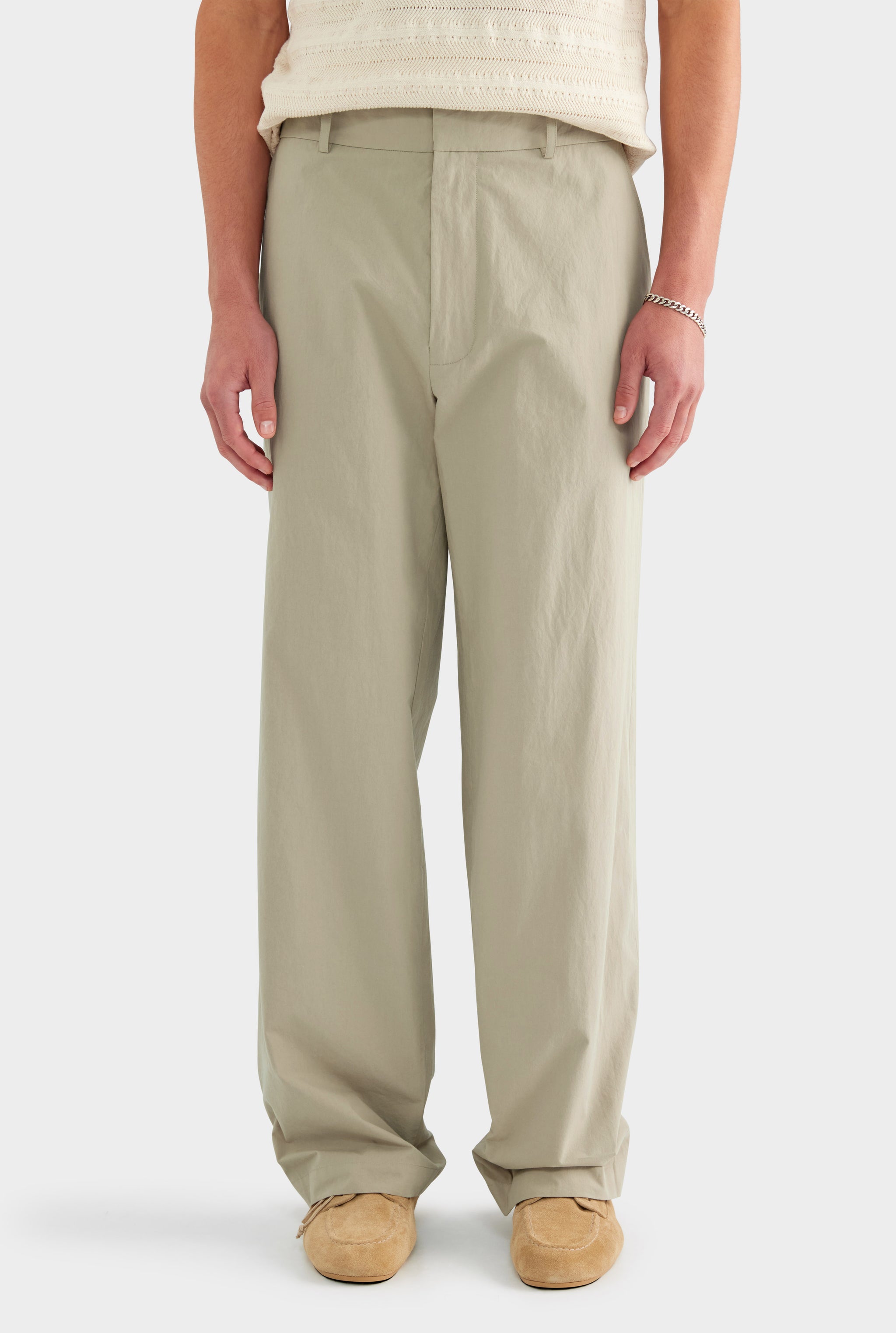 Lightweight Cotton Trouser - Light Sage