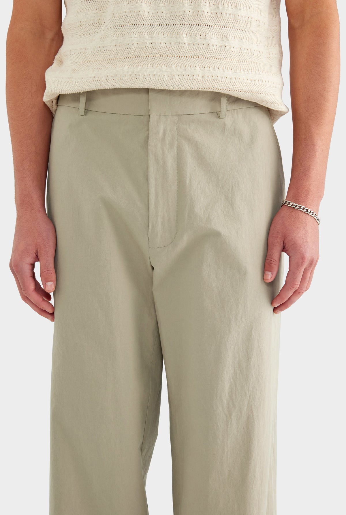 Lightweight Cotton Trouser - Light Sage
