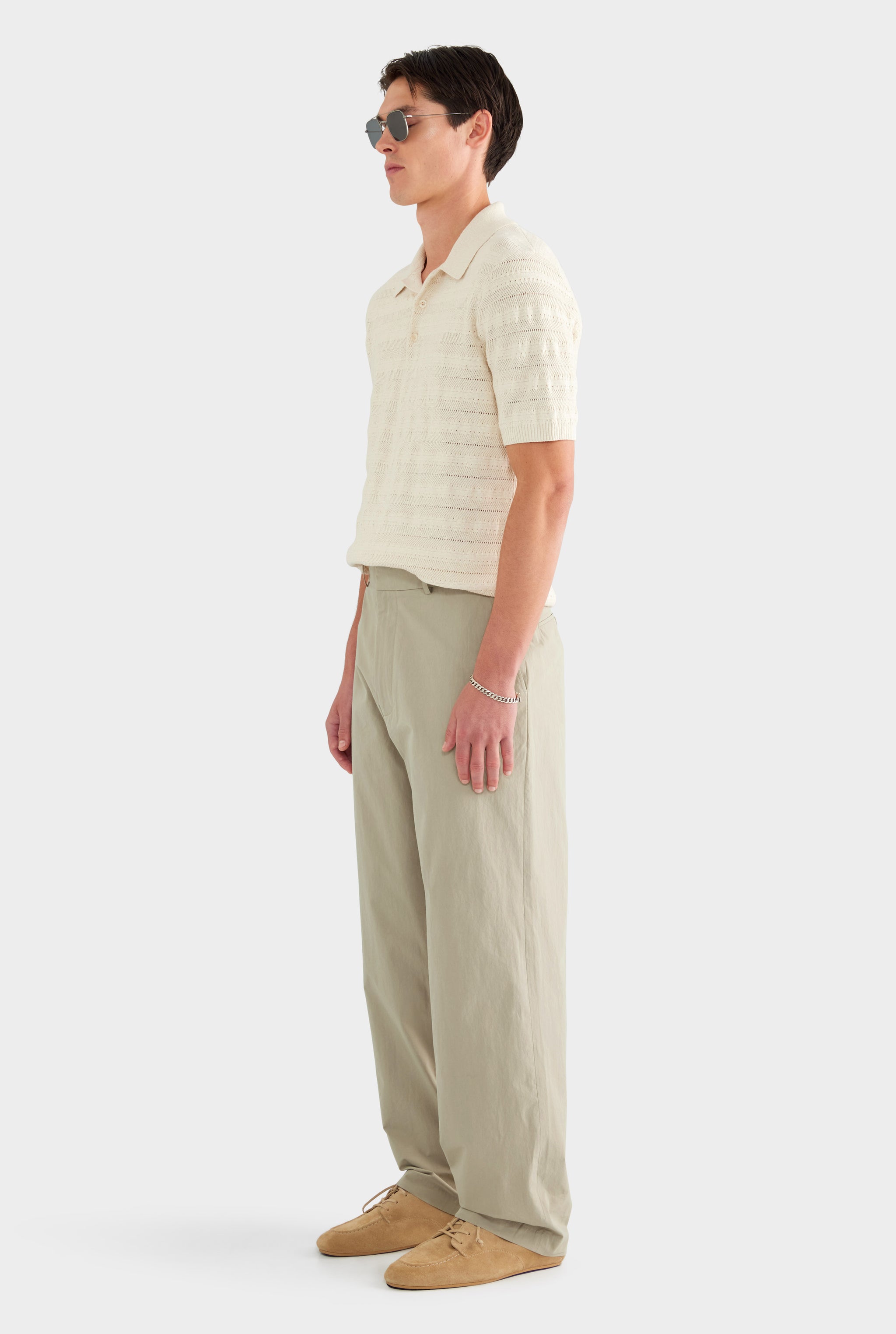 Lightweight Cotton Trouser - Light Sage