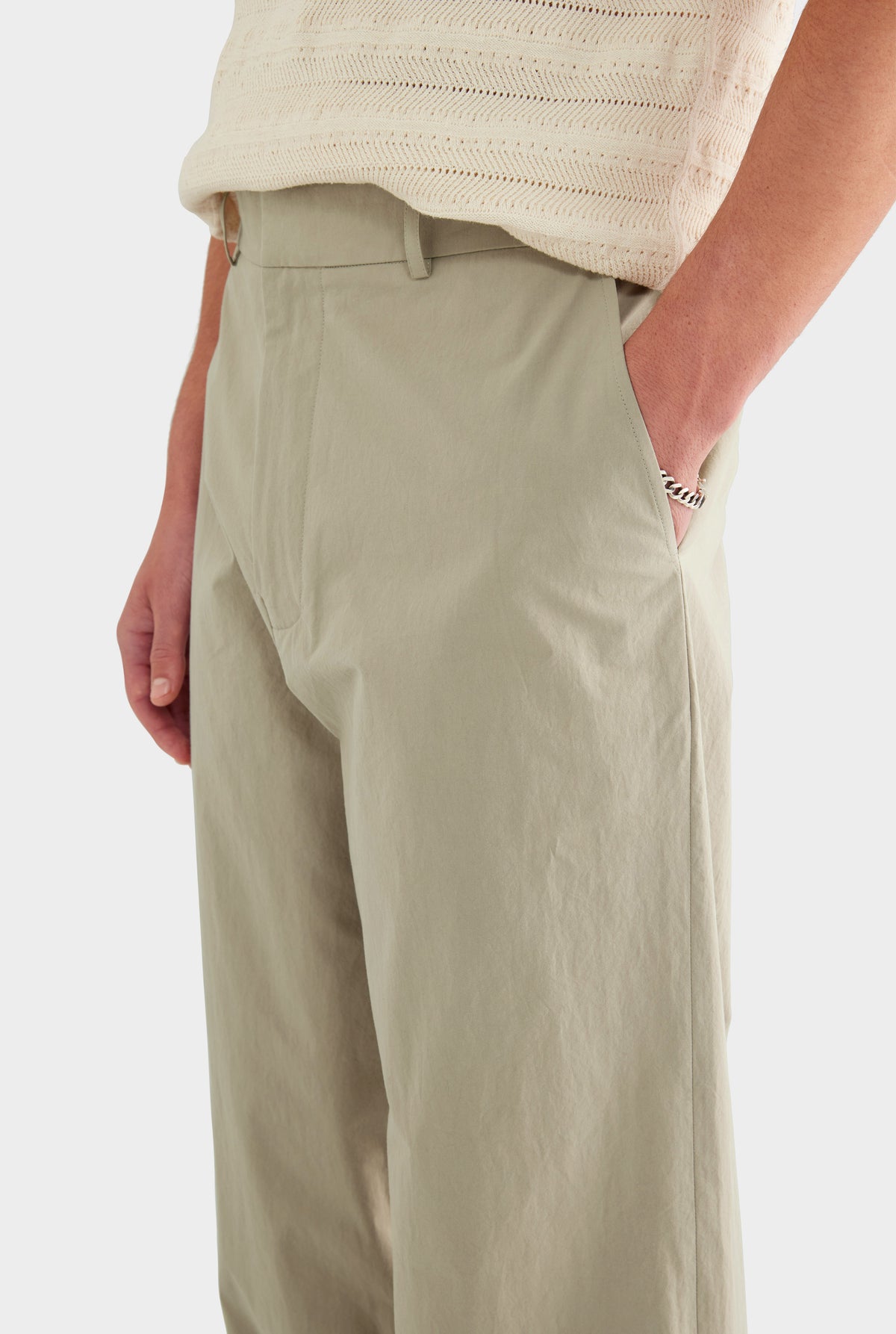 Lightweight Cotton Trouser - Light Sage