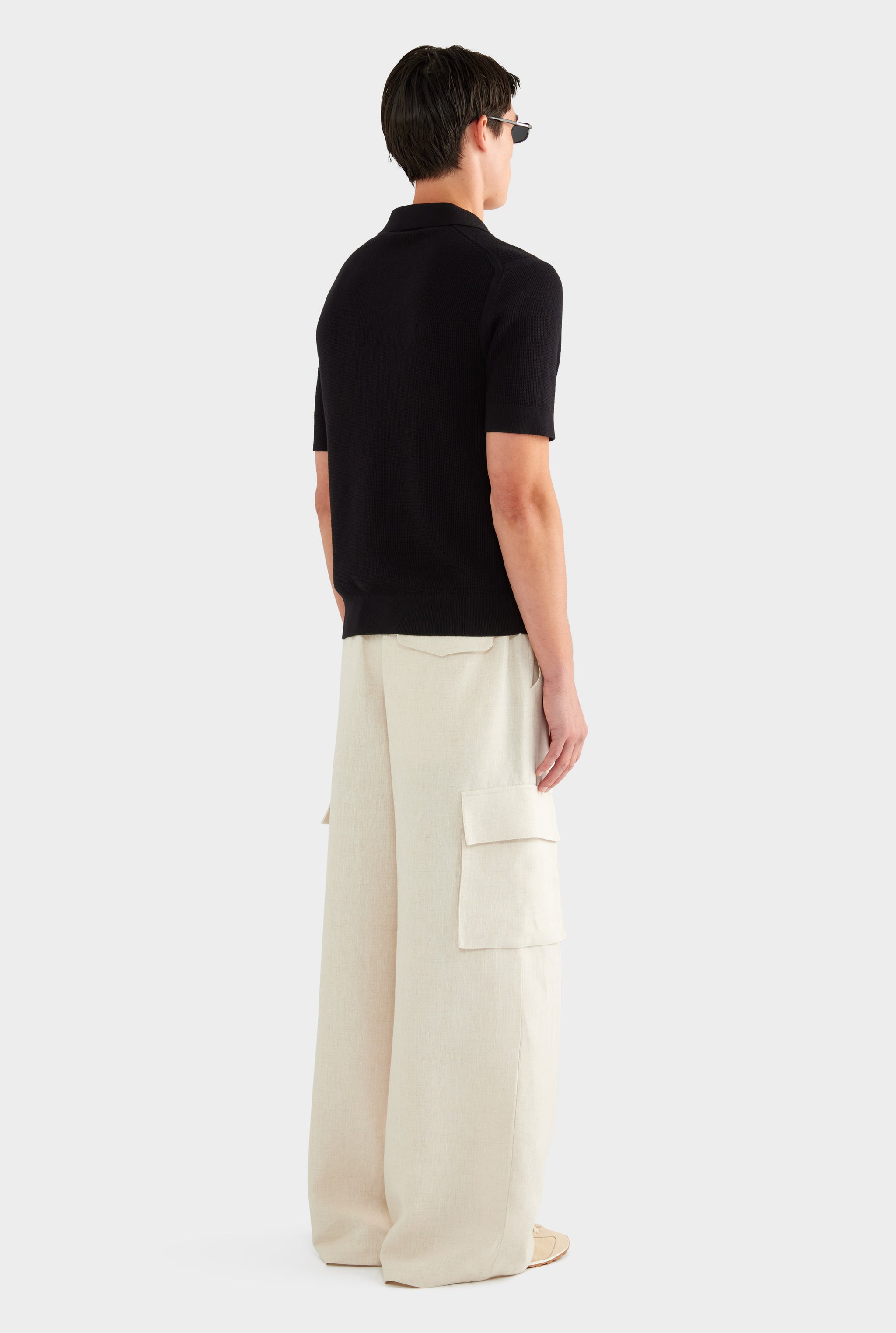 Lightweight Knit Polo - Black - XS