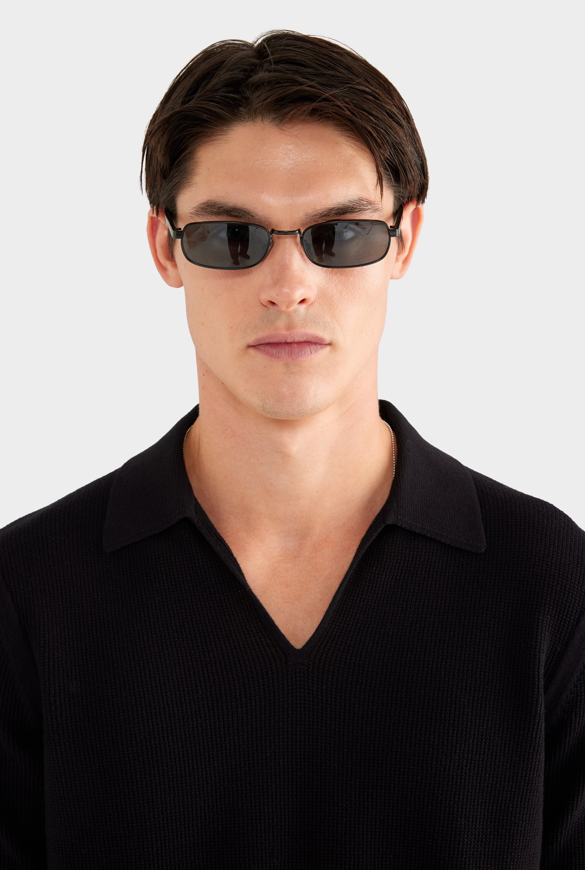 Lightweight Knit Polo - Black - XS