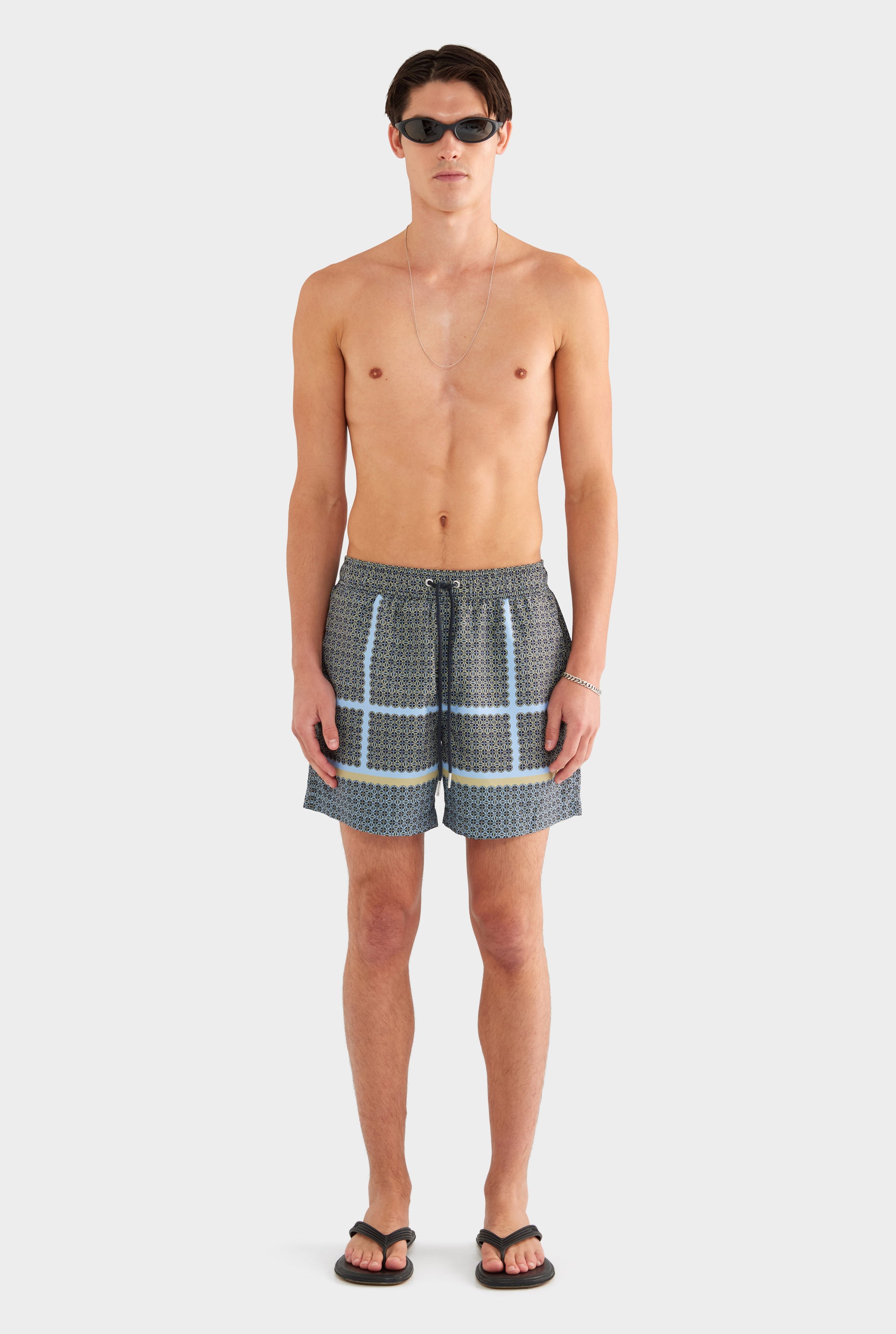 Printed Swim Short - Geometric Tile - XS