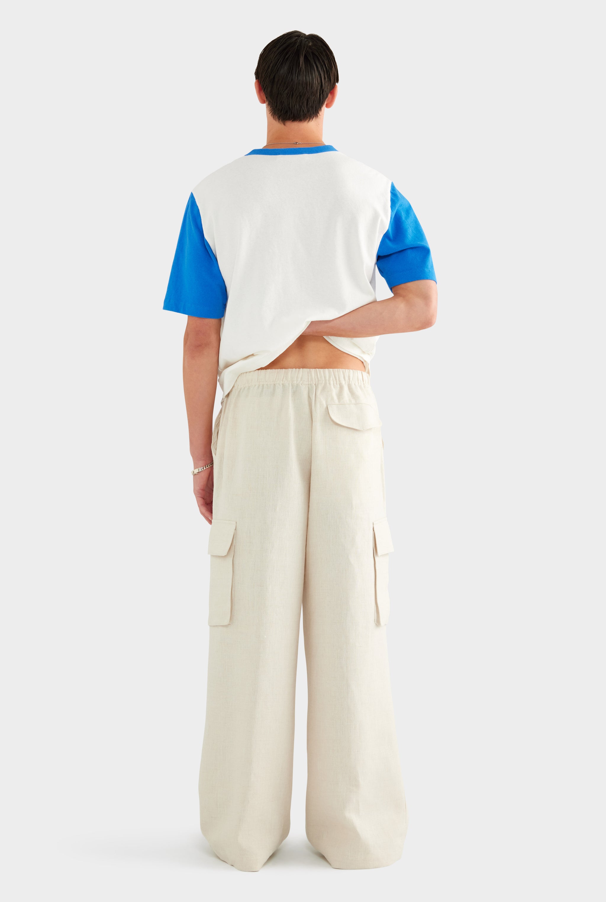 Relaxed Linen Cargo Pant - Sand - XS