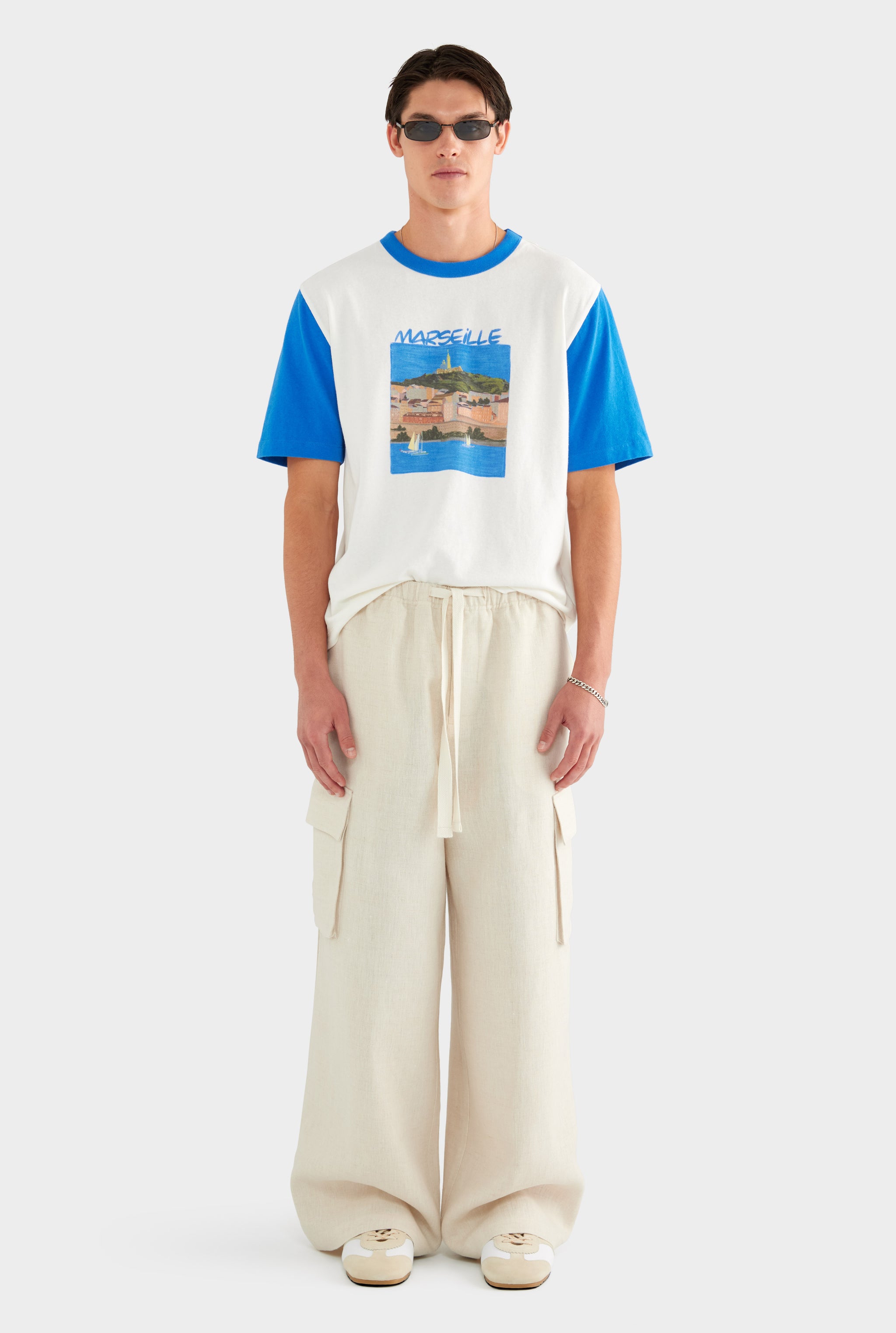 Relaxed Linen Cargo Pant - Sand - XS