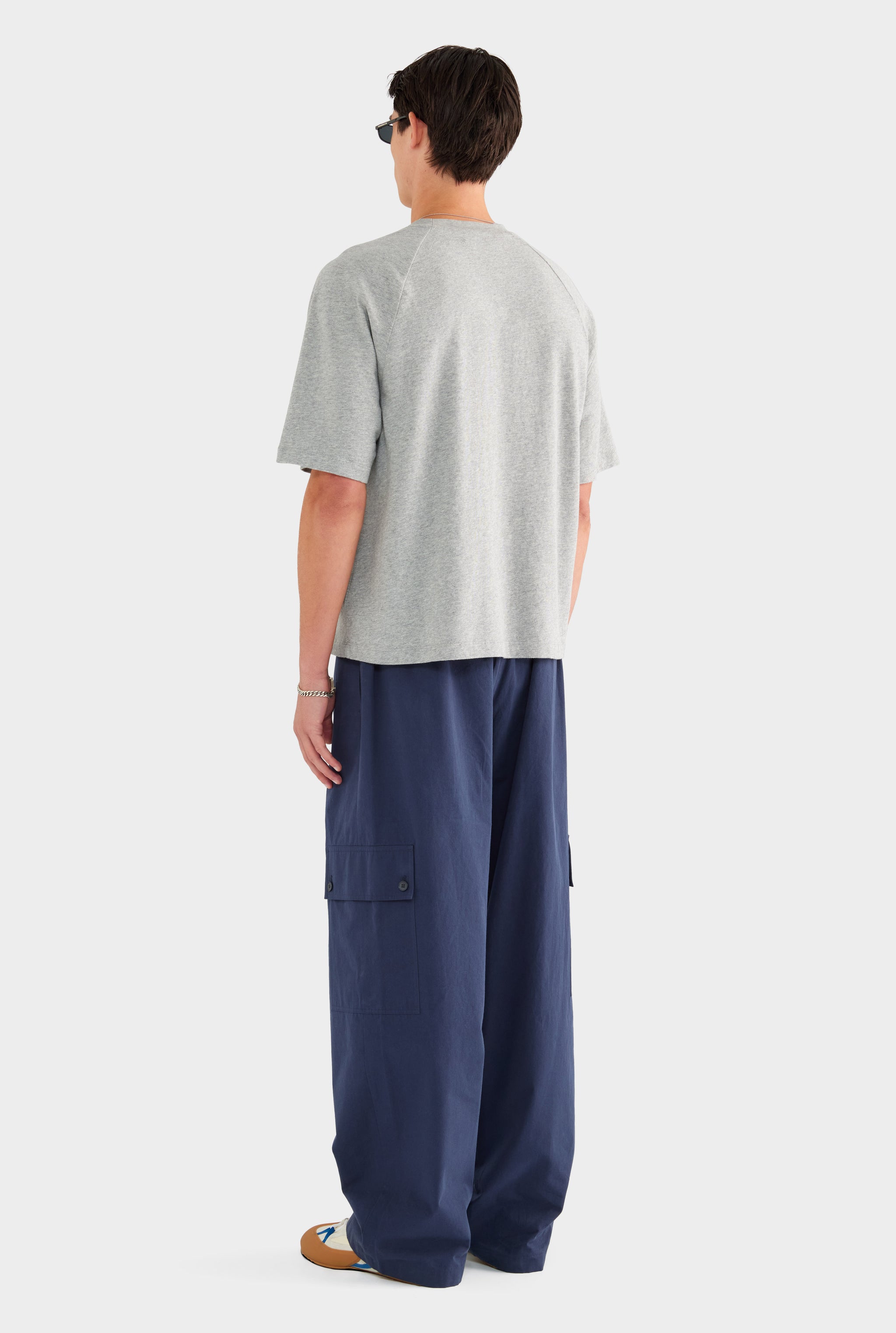 Oversized Raglan T Shirt - Grey Marl/Marseille - XS