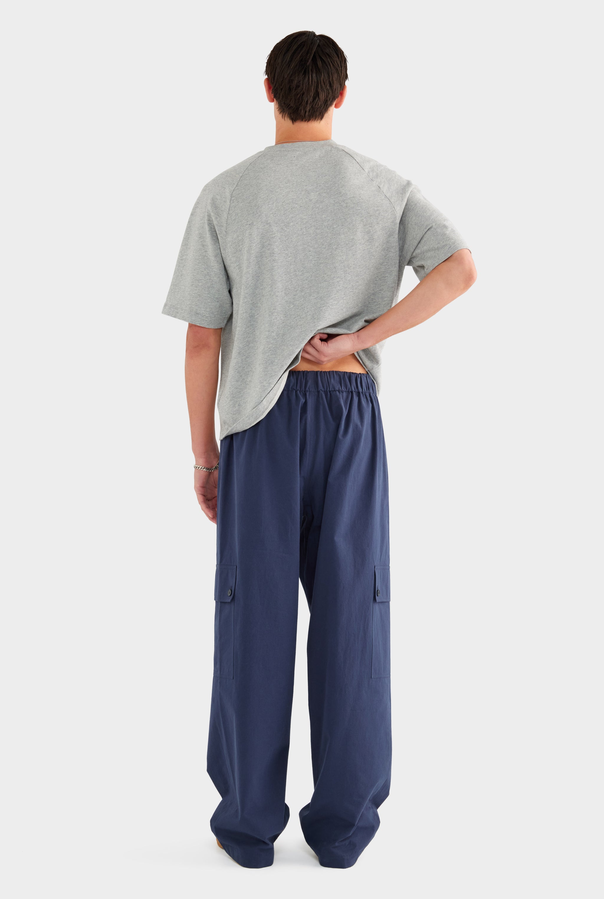 Paper Poplin Baggy Pant - Navy - XS