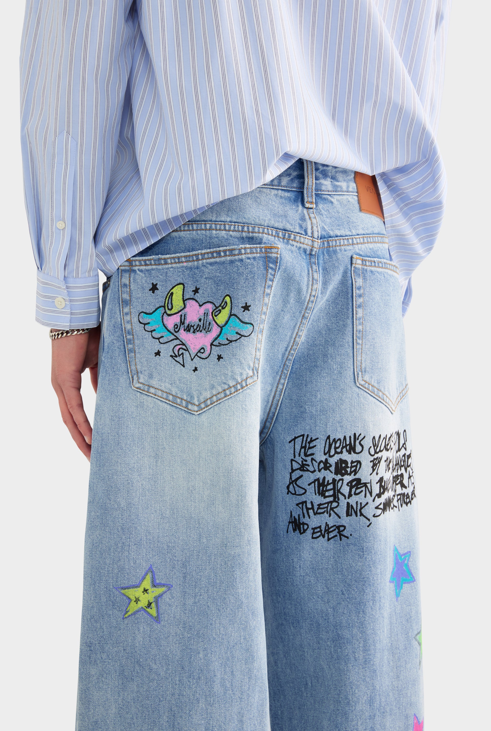 Grafitti Baggy Denim Jean - Marseille Grafitti/Light Blue - 28