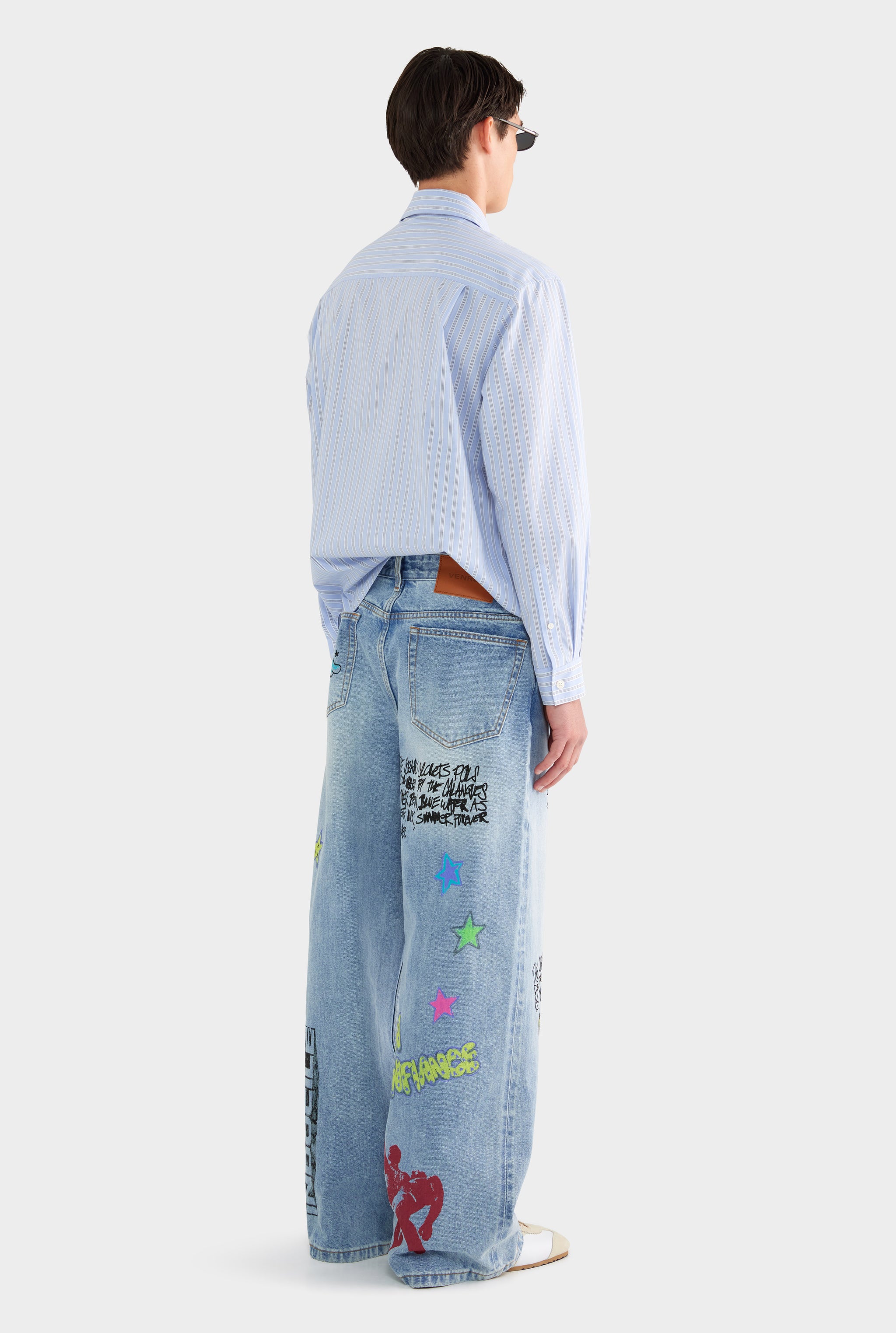 Grafitti Baggy Denim Jean - Marseille Grafitti/Light Blue - 28