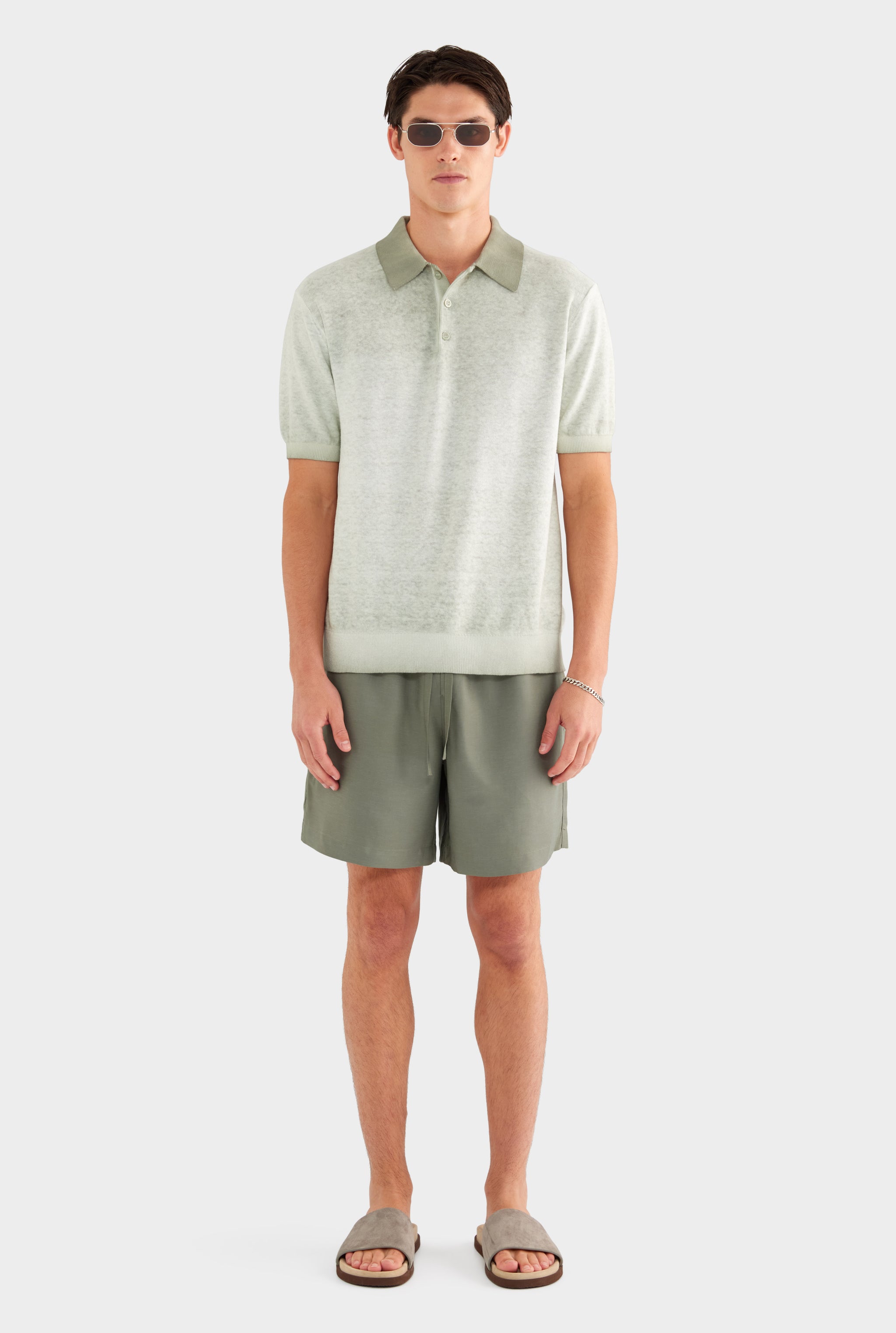 Relaxed Tencel Short - Slate Olive - XS