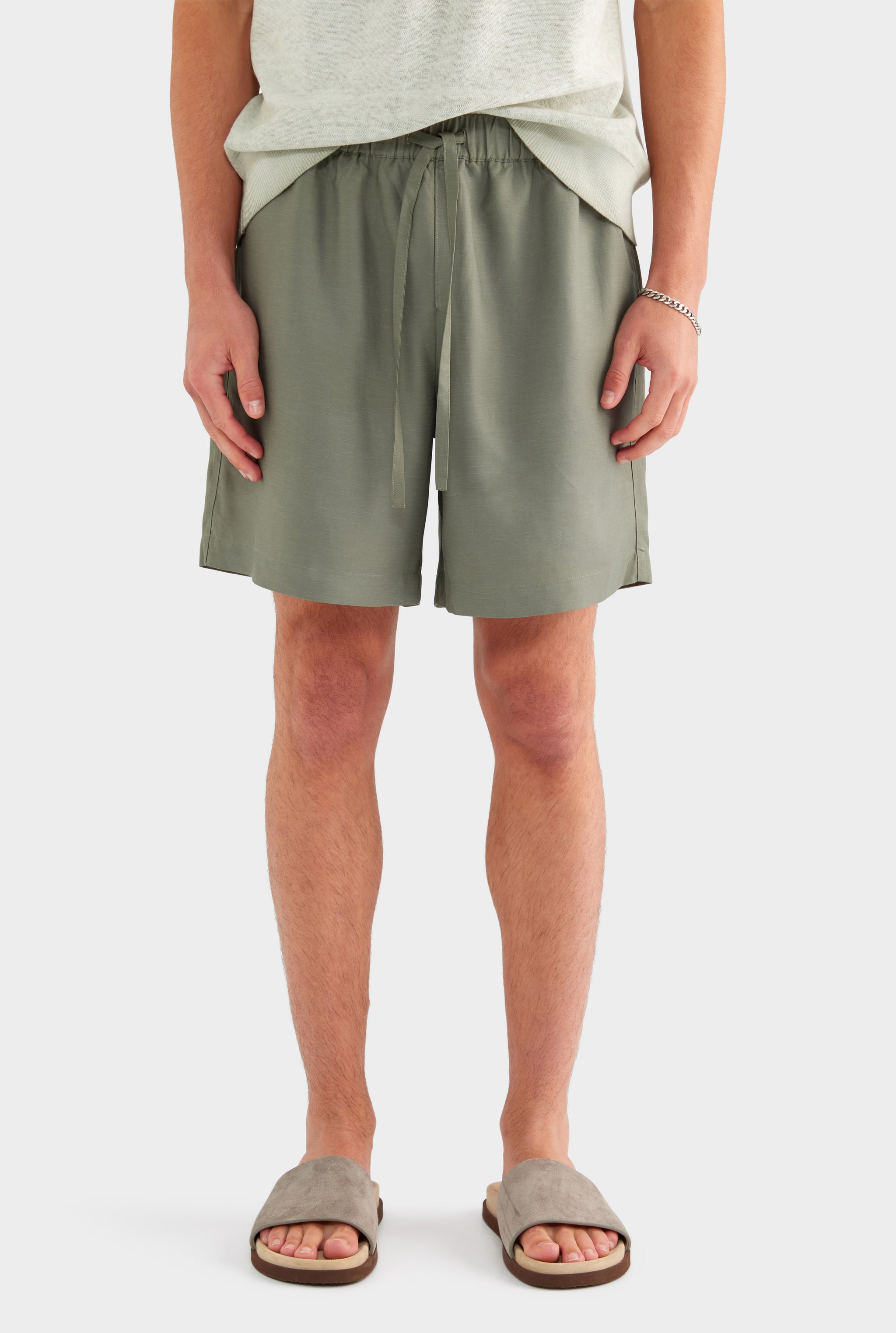 Relaxed Tencel Short - Slate Olive - XS