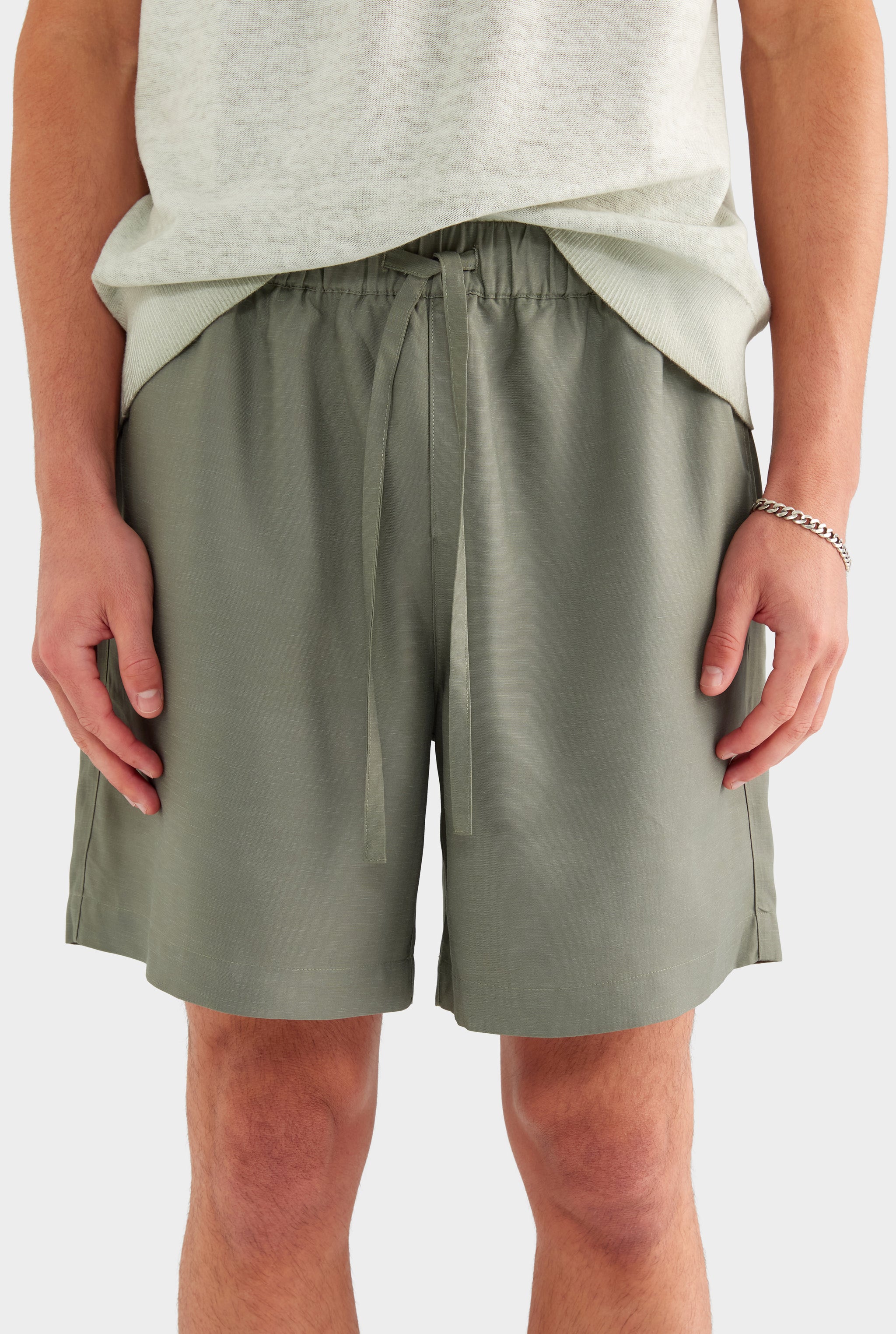 Relaxed Tencel Short - Slate Olive - XS
