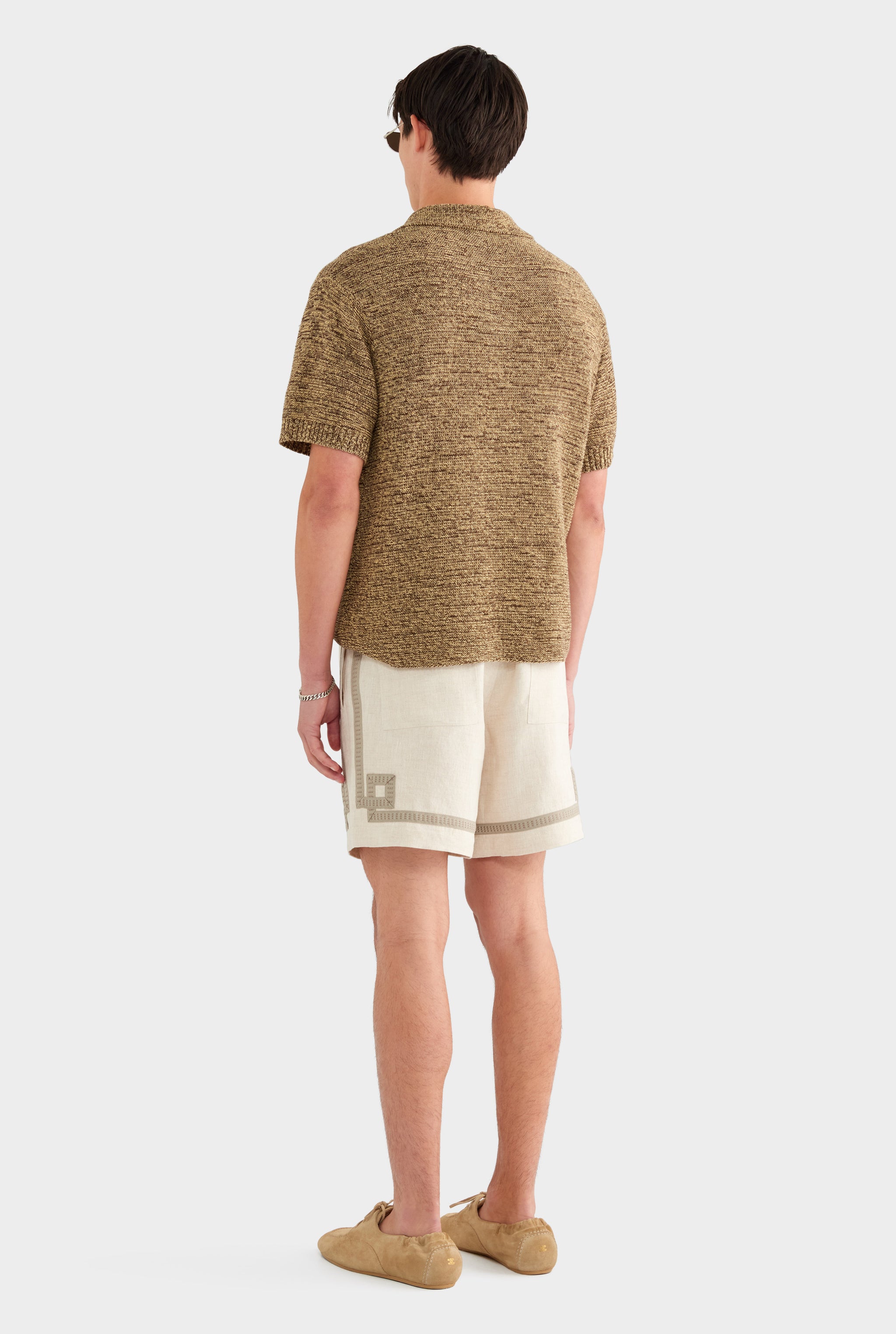 Tape Border Lounge Short - Sand - XS