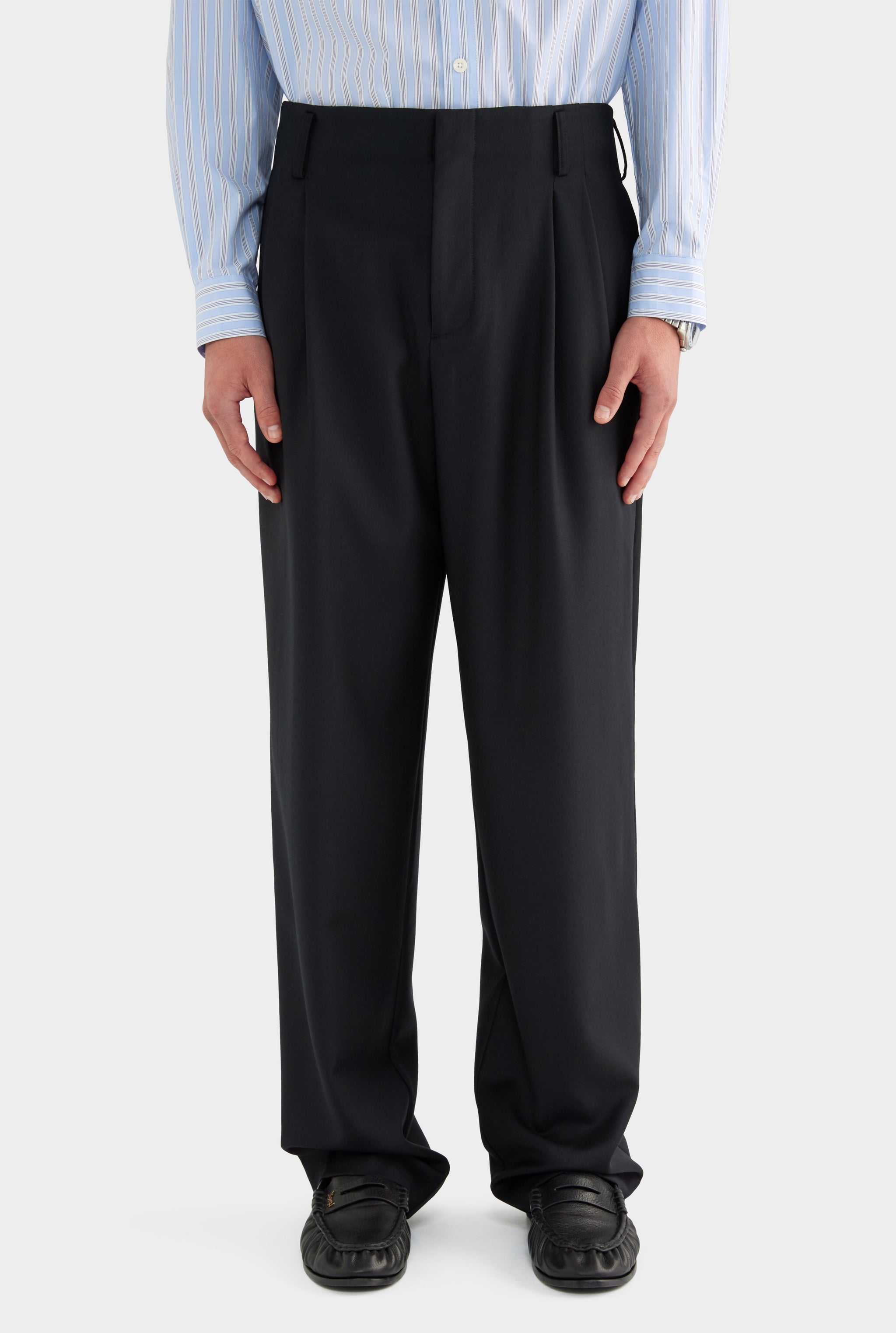 Tailored Wool Suit Trouser - Black - 28