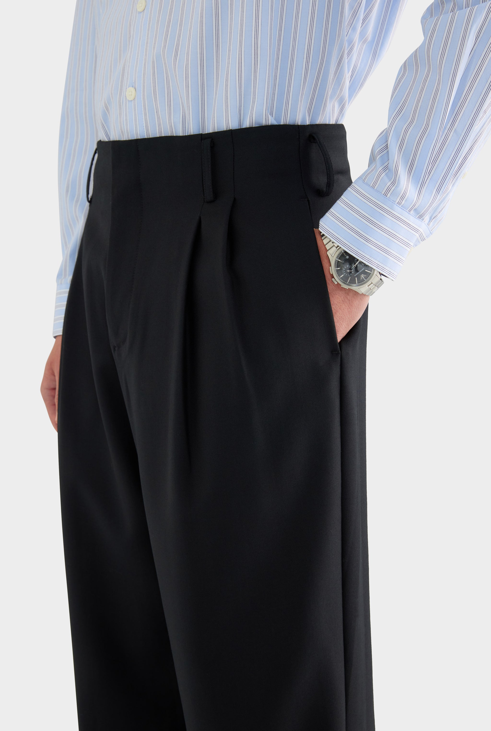 Tailored Wool Suit Trouser - Black - 28