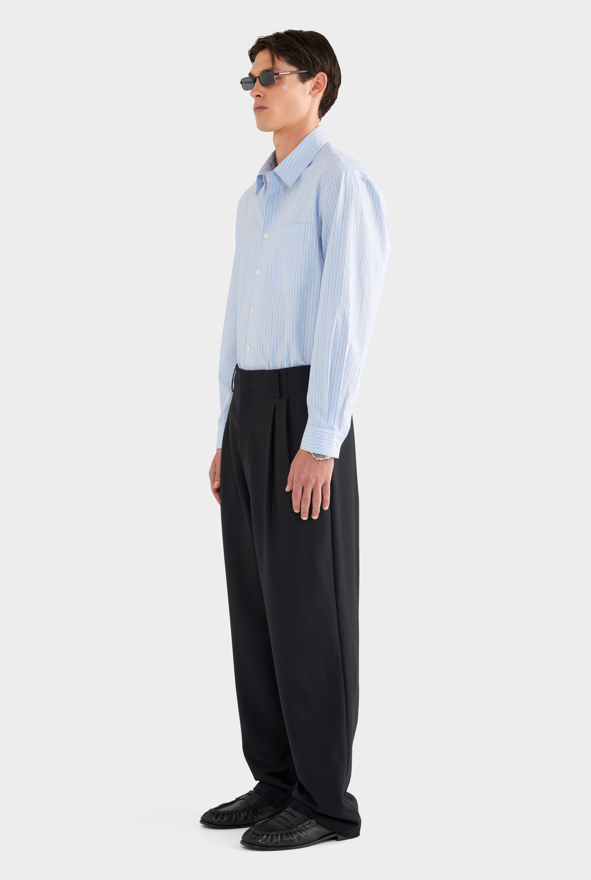 Tailored Wool Suit Trouser - Black - 28