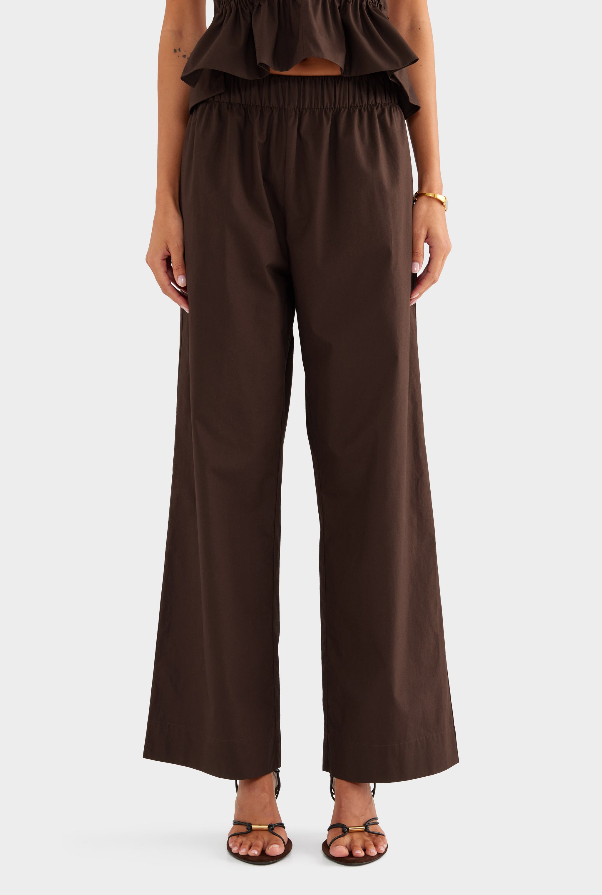Heavy Cotton Poplin Pant - Dark Chocolate - XS