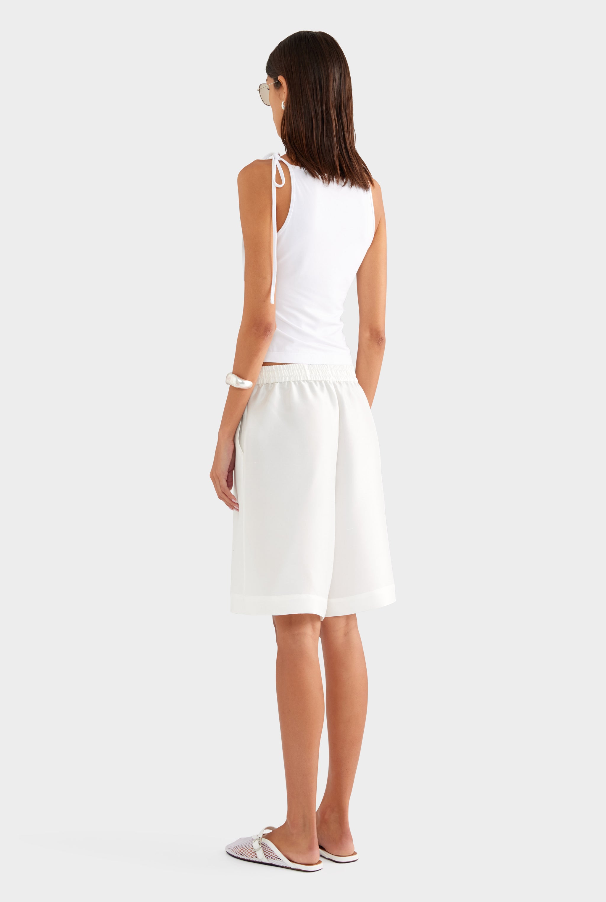 Reversible Boat V Neck Cami - White - XS