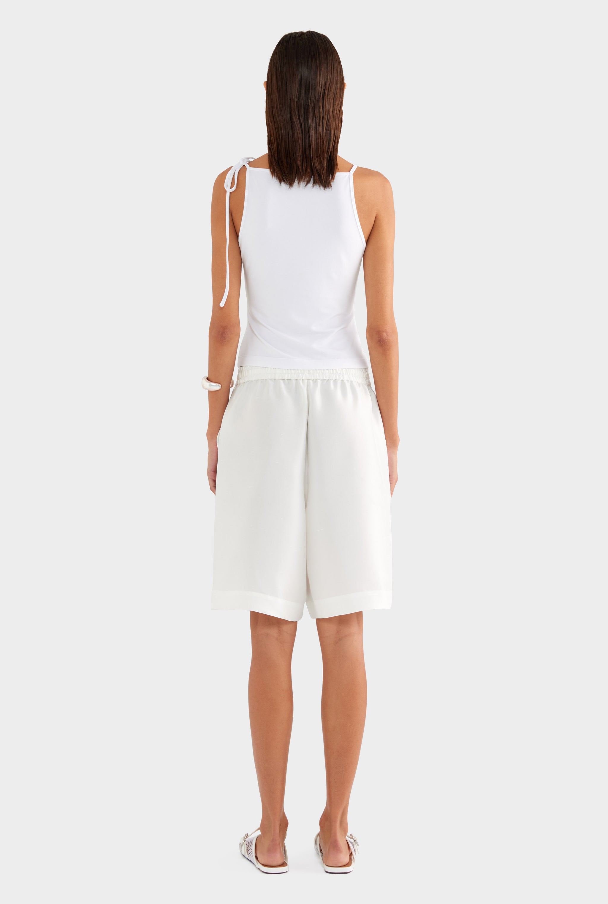 Silk Slub Bermuda Short - Off White - XS