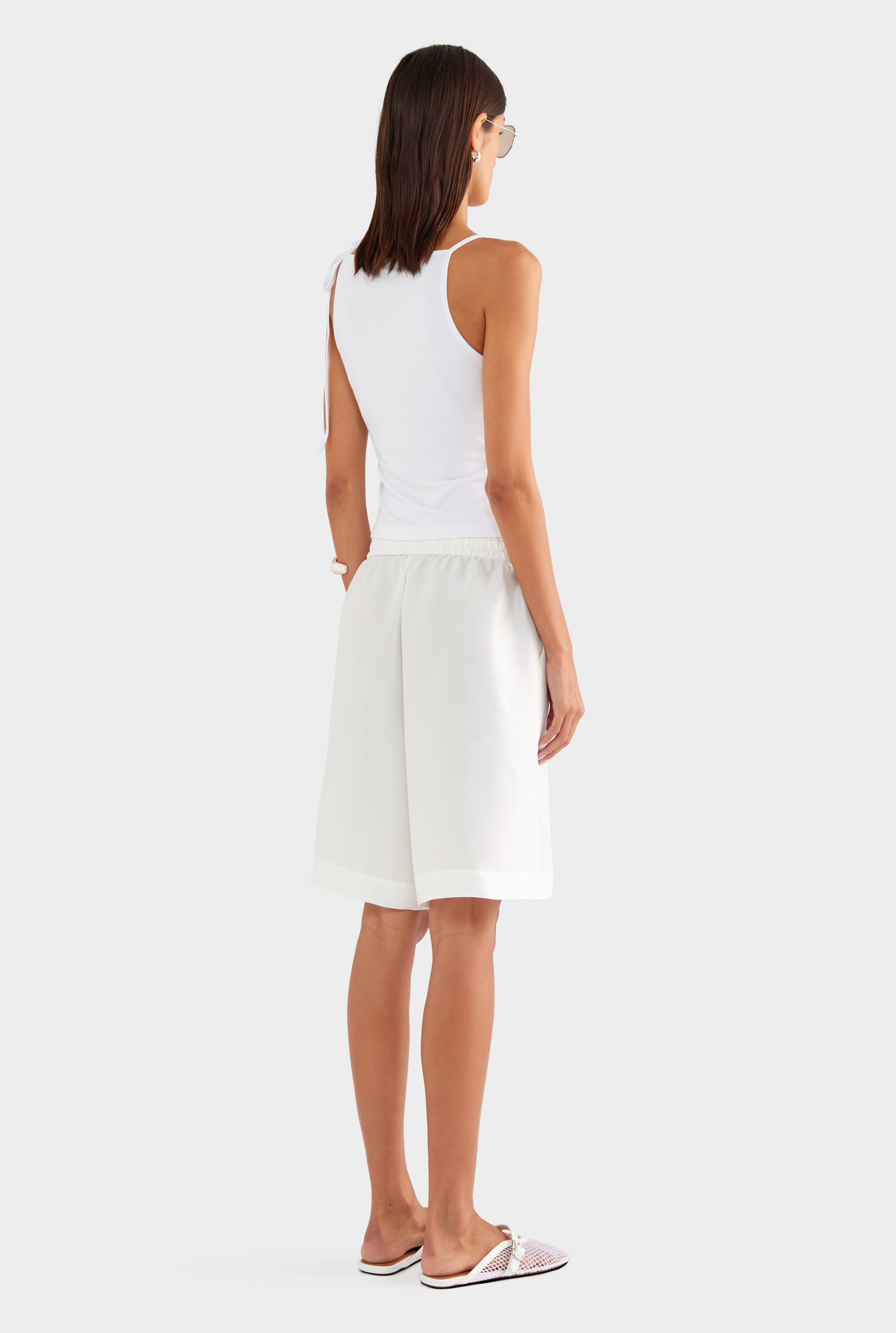 Silk Slub Bermuda Short - Off White - XS