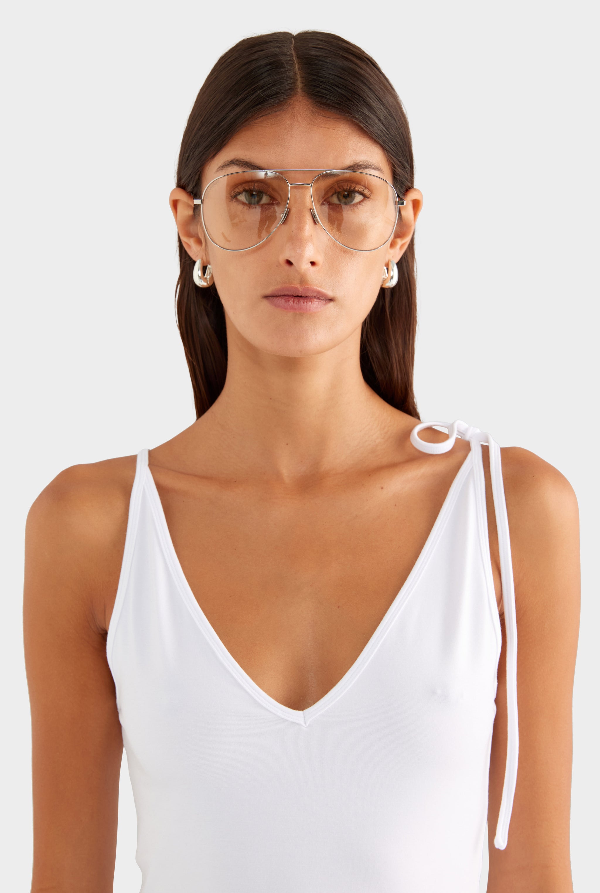 Reversible Boat V Neck Cami - White - XS