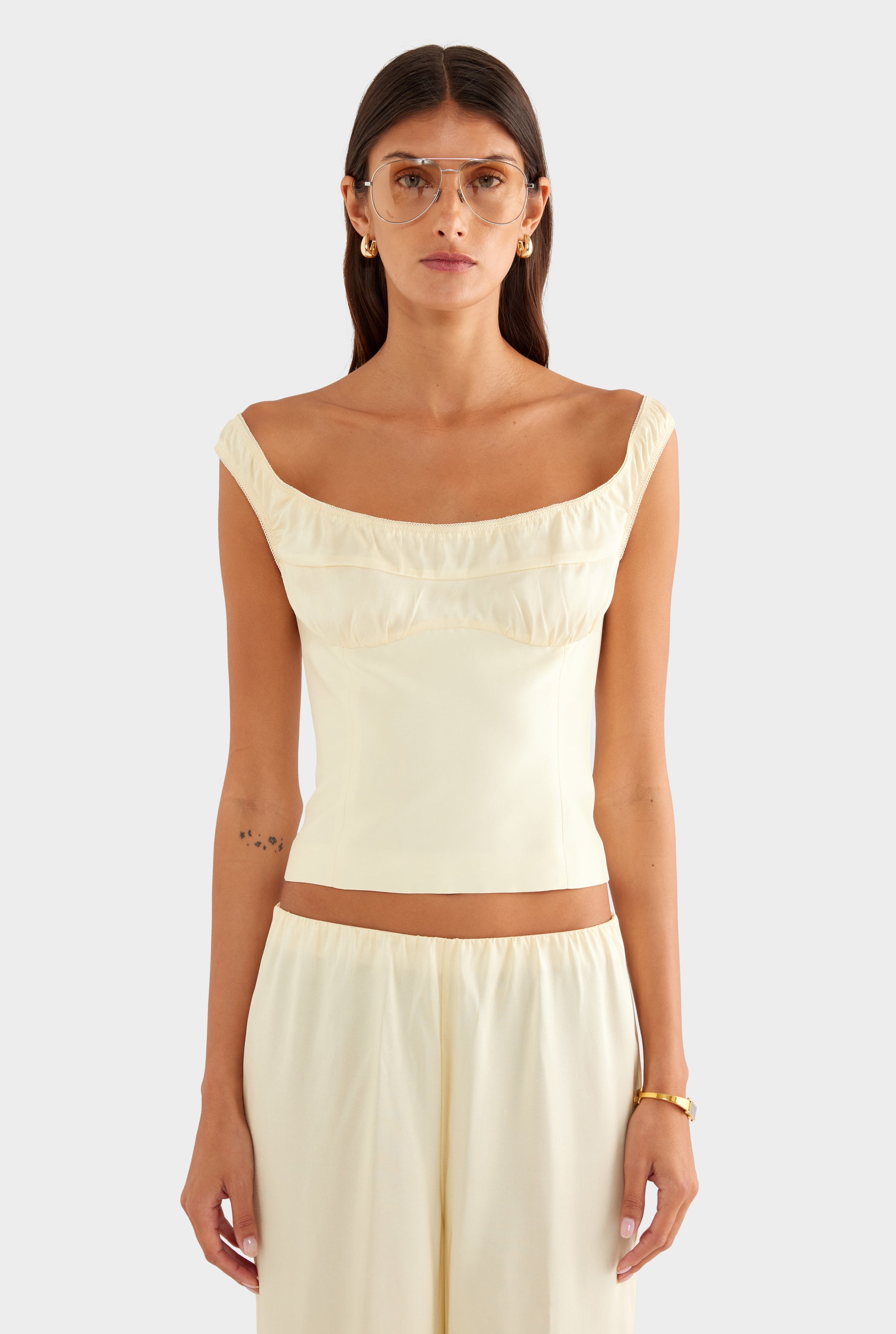 Silk Slub Dupion Bodice - Buttercream - XS