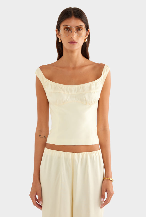 Silk Slub Dupion Bodice - Buttercream - XS