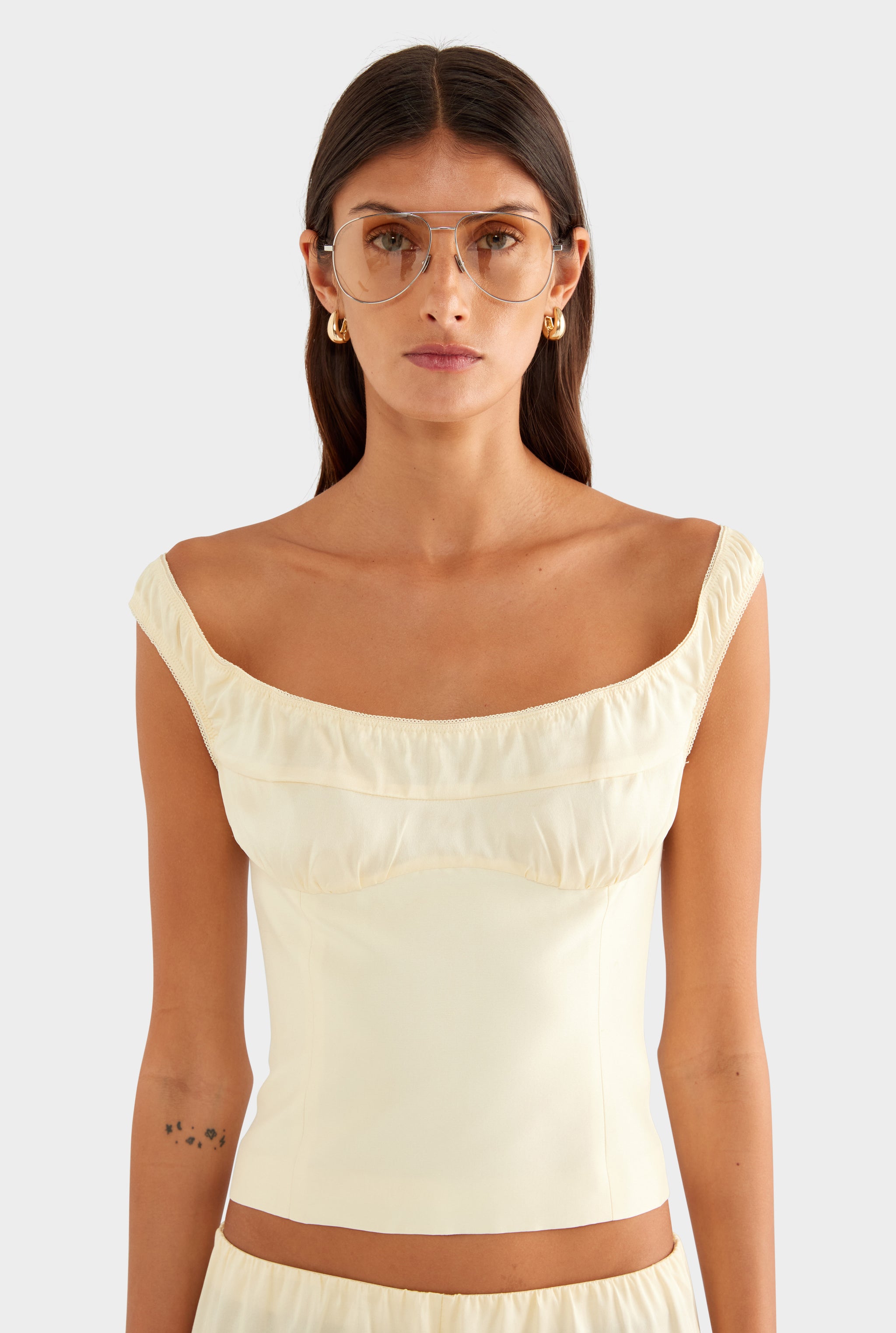Silk Slub Dupion Bodice - Buttercream - XS