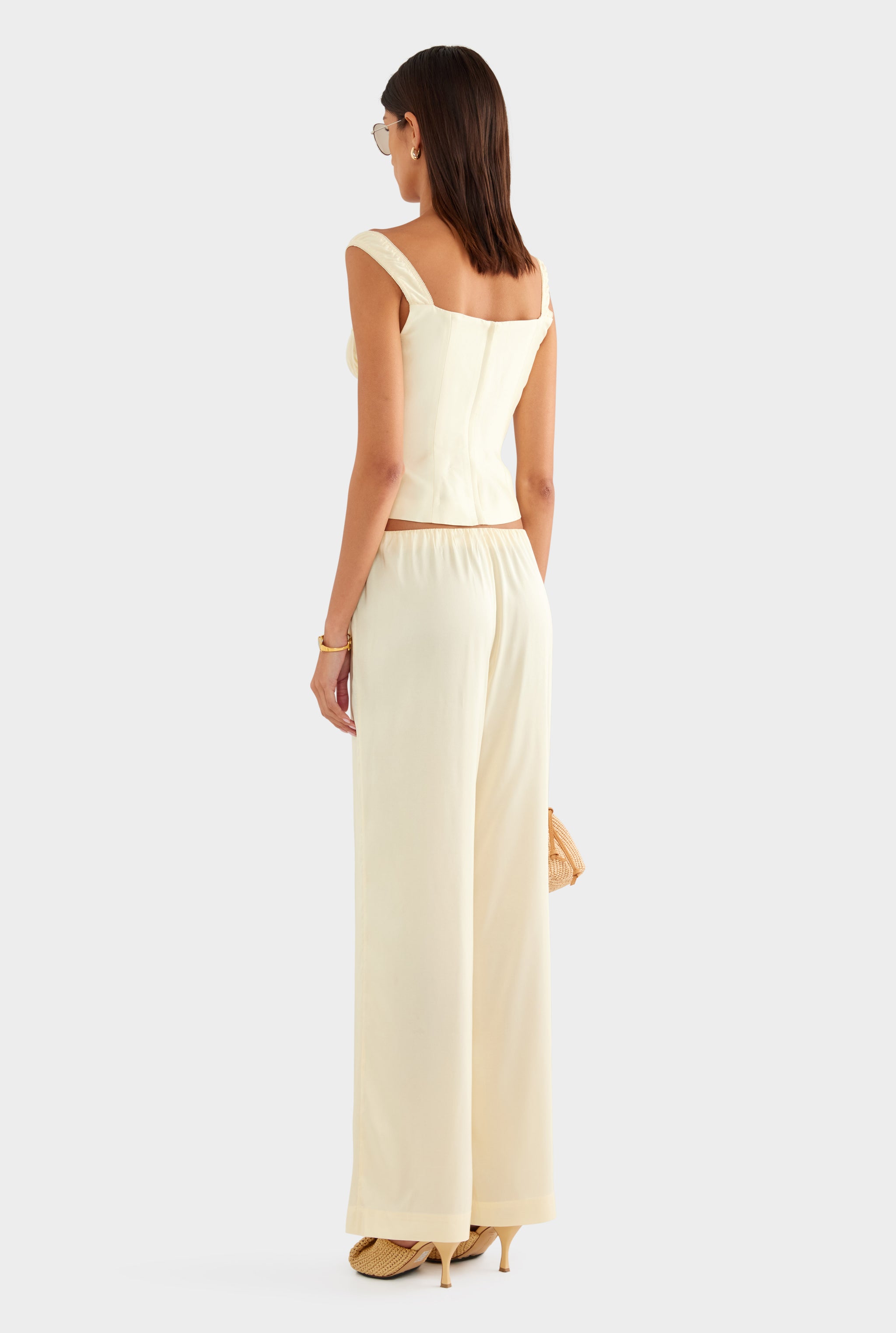 Silk Slub Relaxed Pant - Buttercream - XS