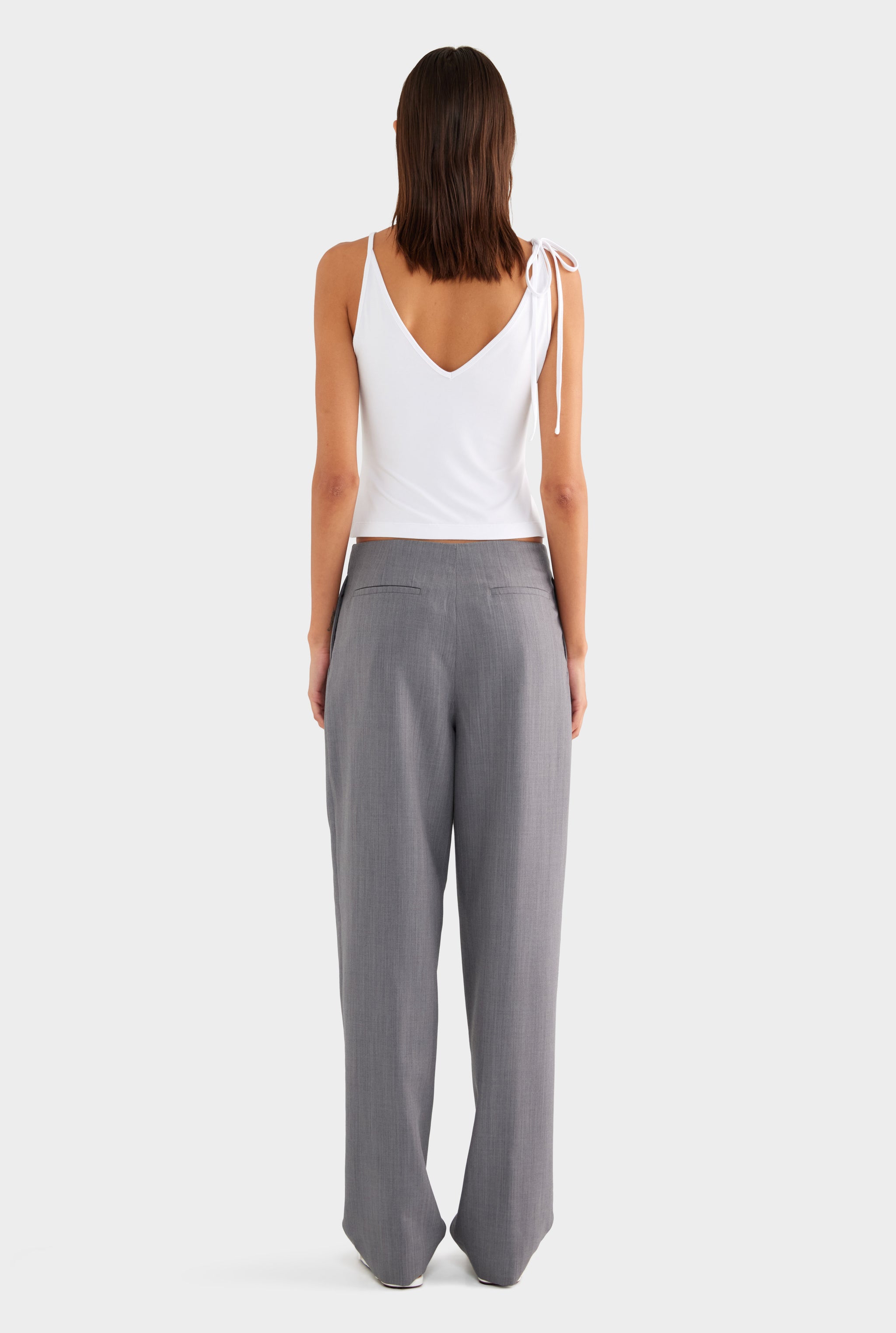 Tailored Pleat Trouser - Charcoal Marl - XS
