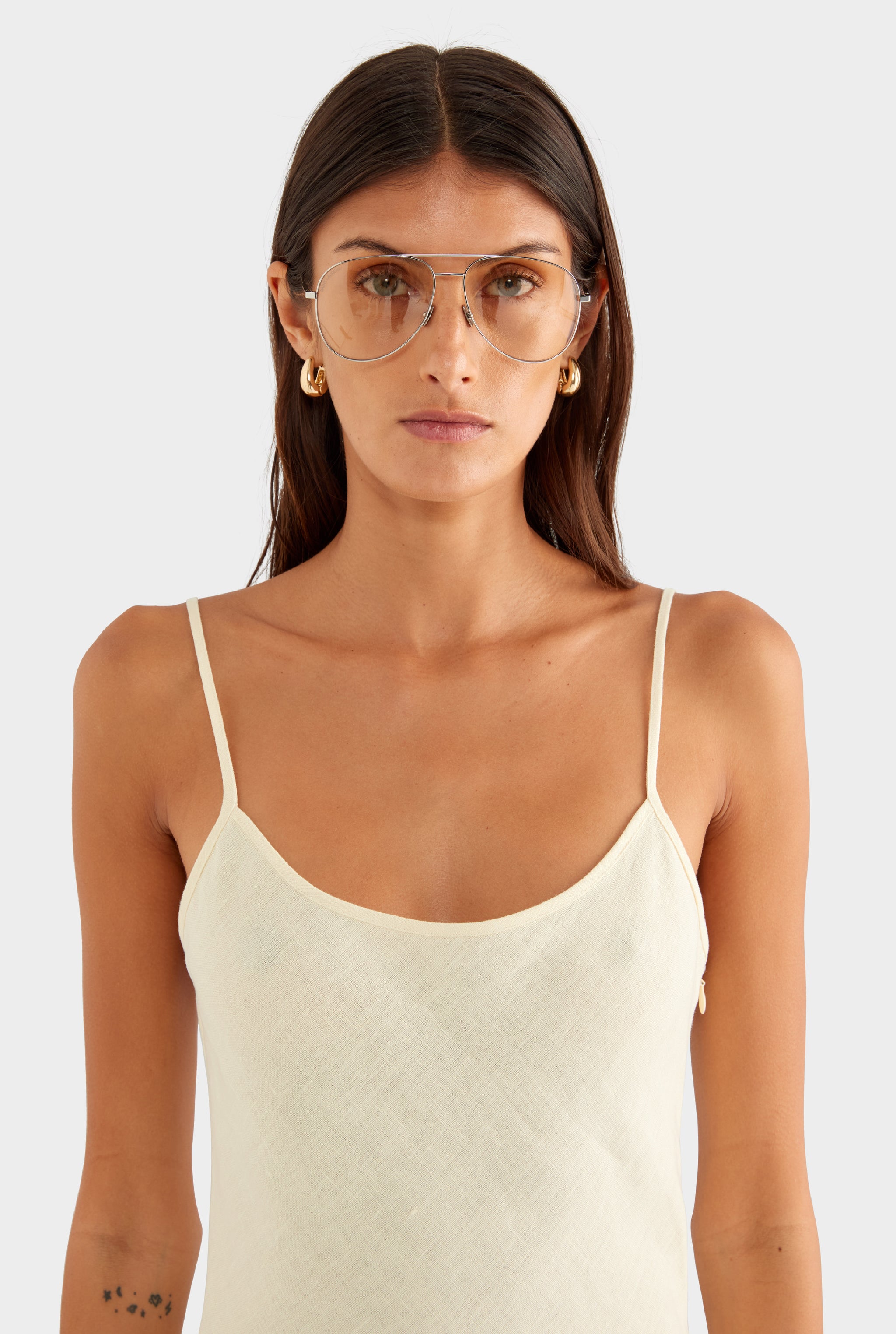Linen Slip Dress - Buttercream - XS