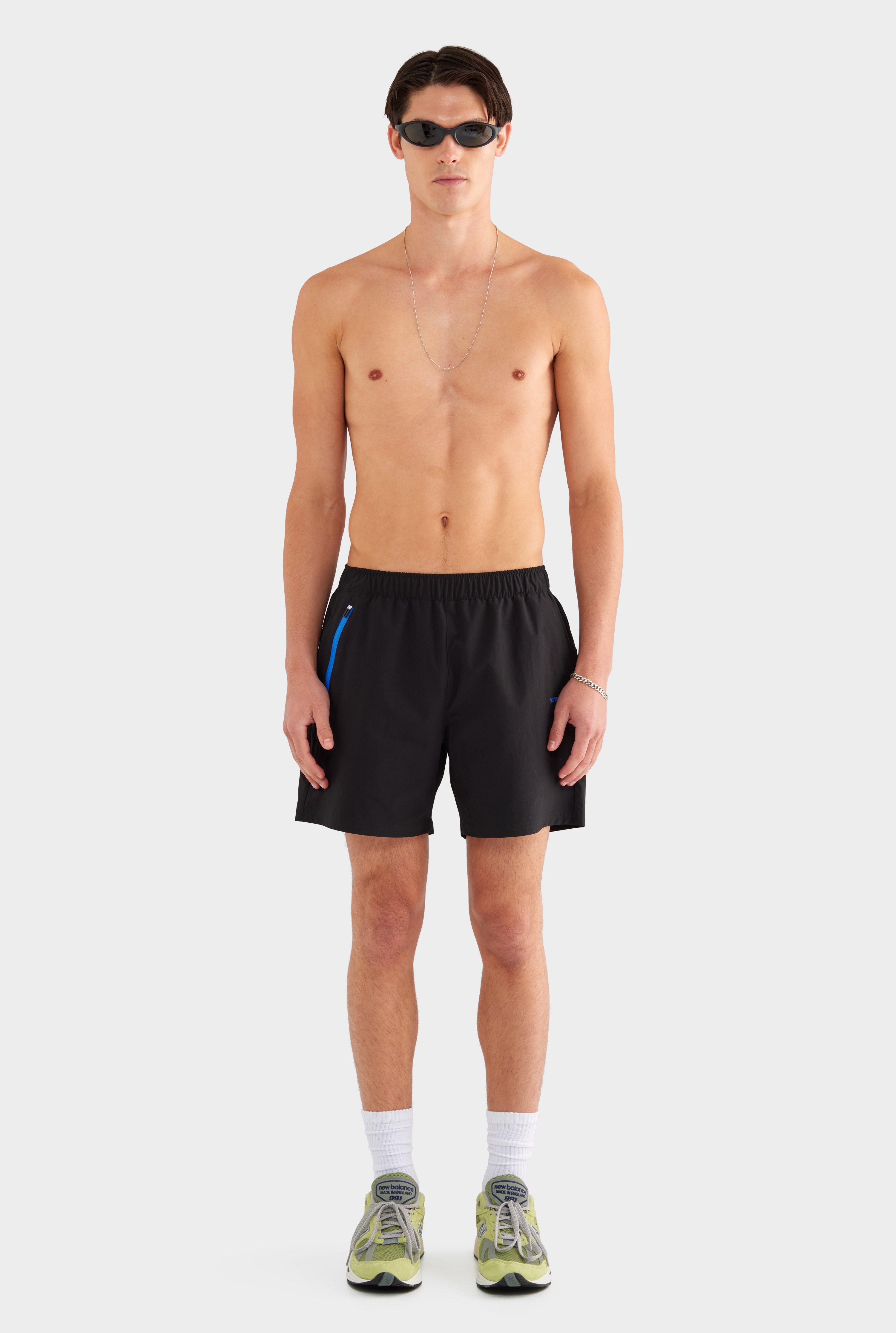 Zip Sports Swim Short - Black - 100% Polyester / Black / S