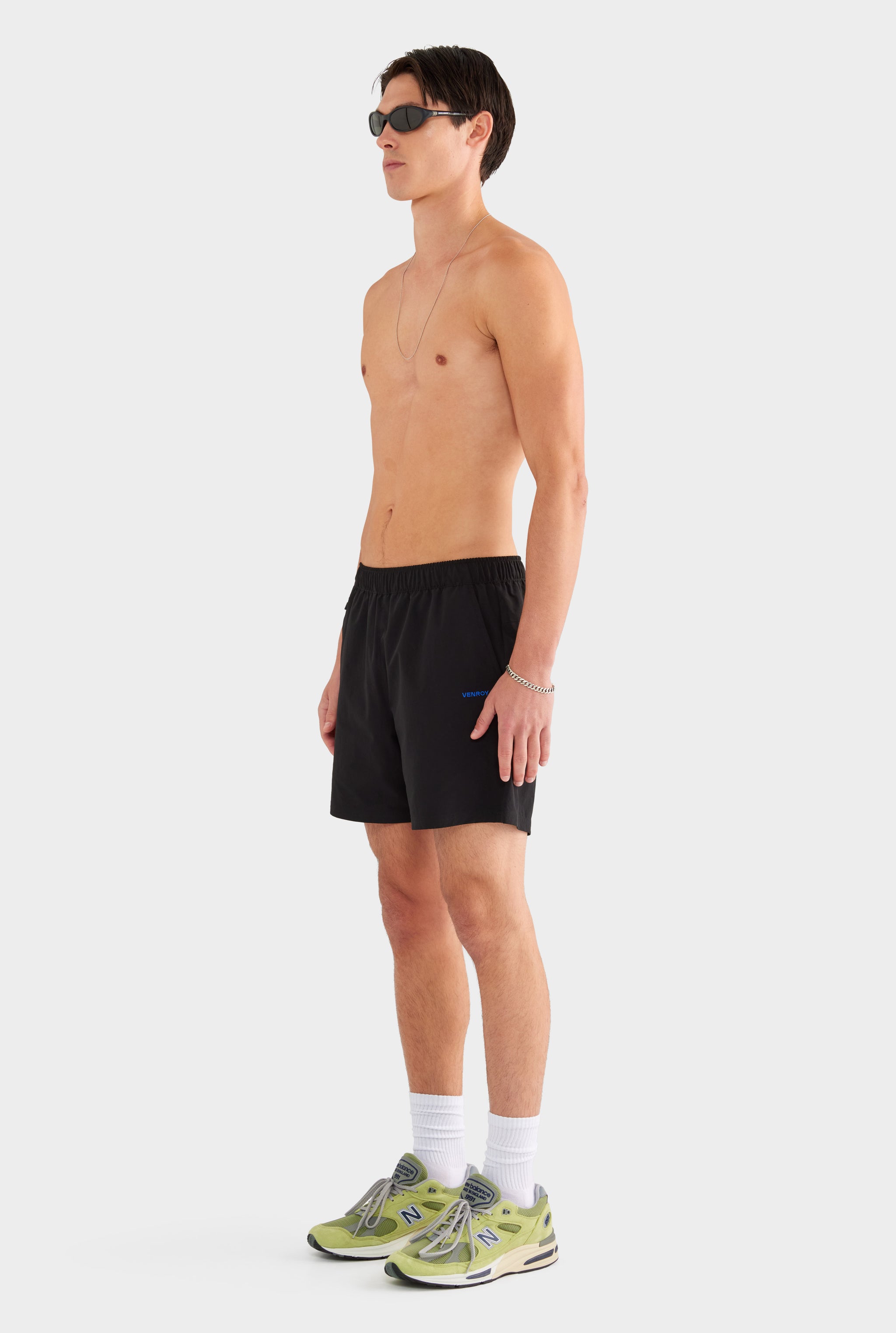 Zip Sports Swim Short - Black - 100% Polyester / Black / S