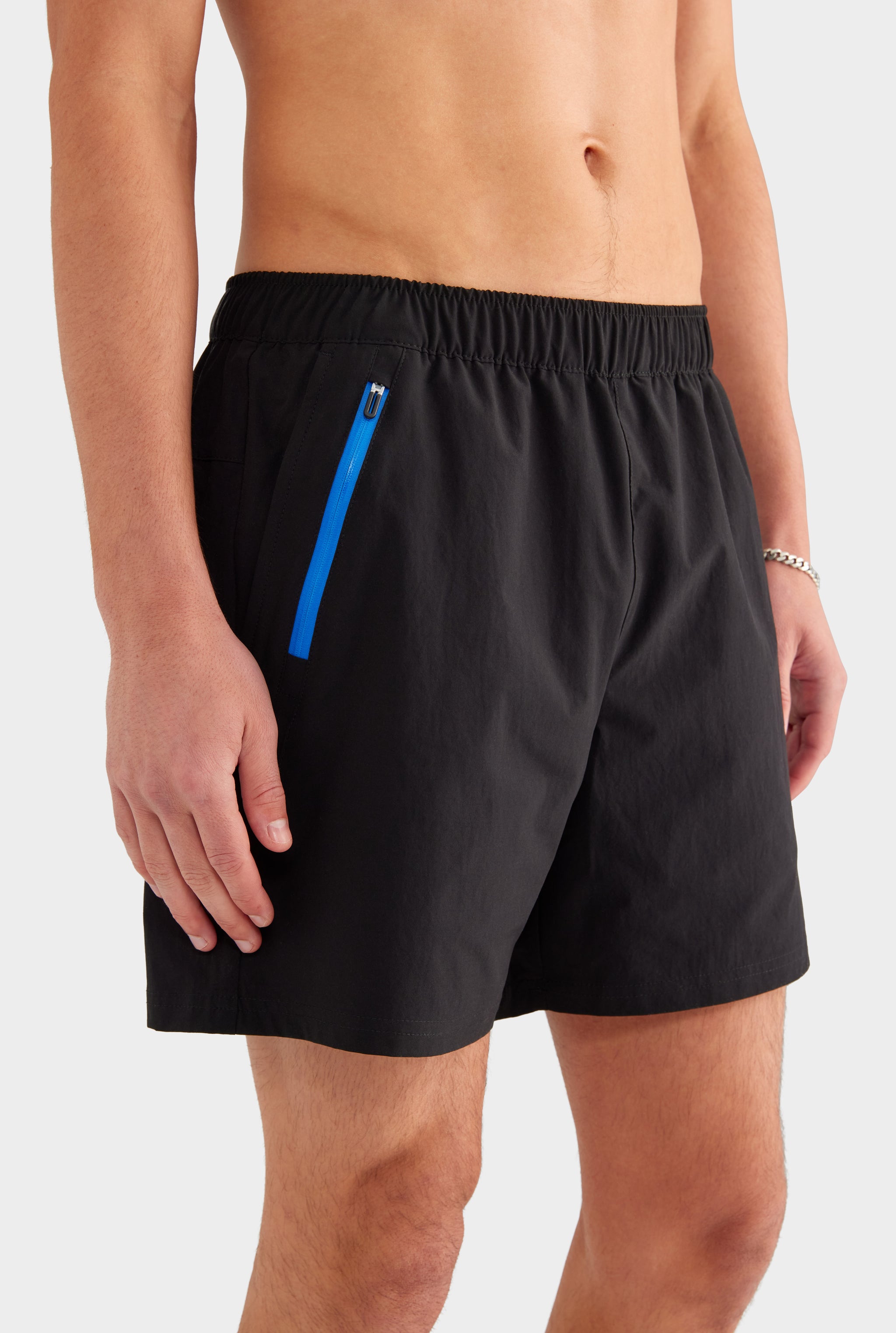 Zip Sports Swim Short - Black - 100% Polyester / Black / S