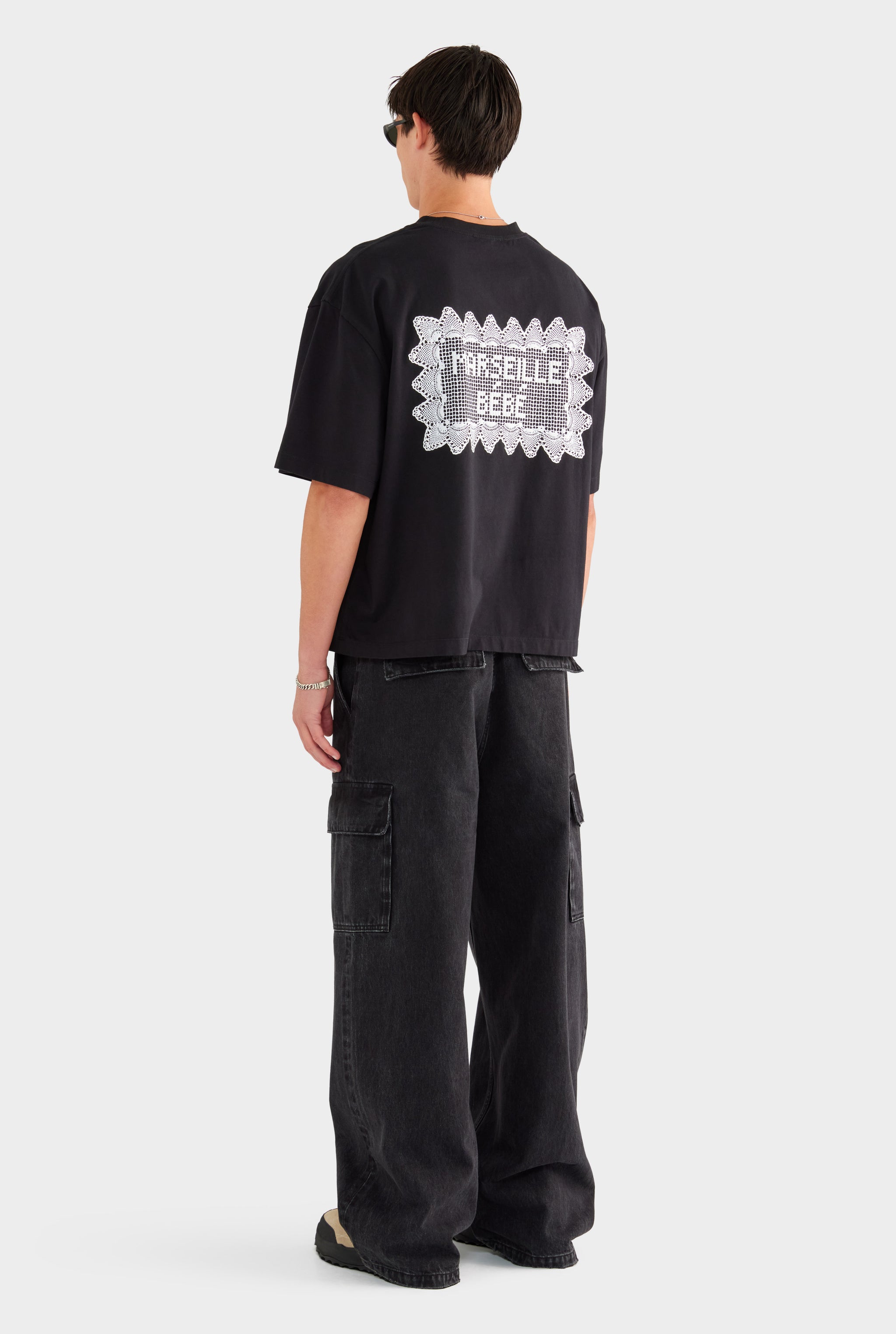 Baggy Denim Cargo - Washed Black - 100% Cotton / Washed Black / 28