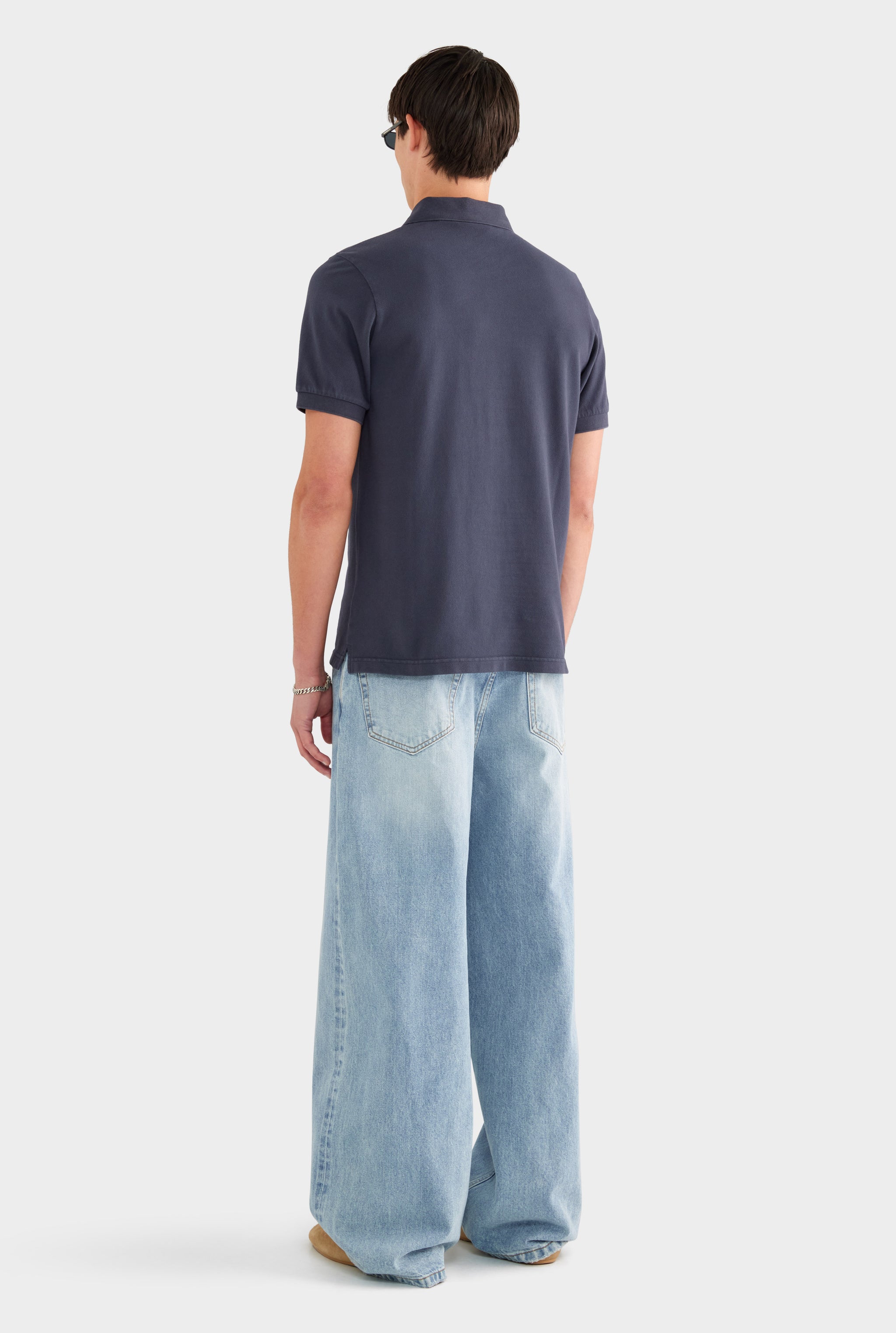 Pigment Dyed Pique Polo - Navy - 100% Cotton / Navy / XS
