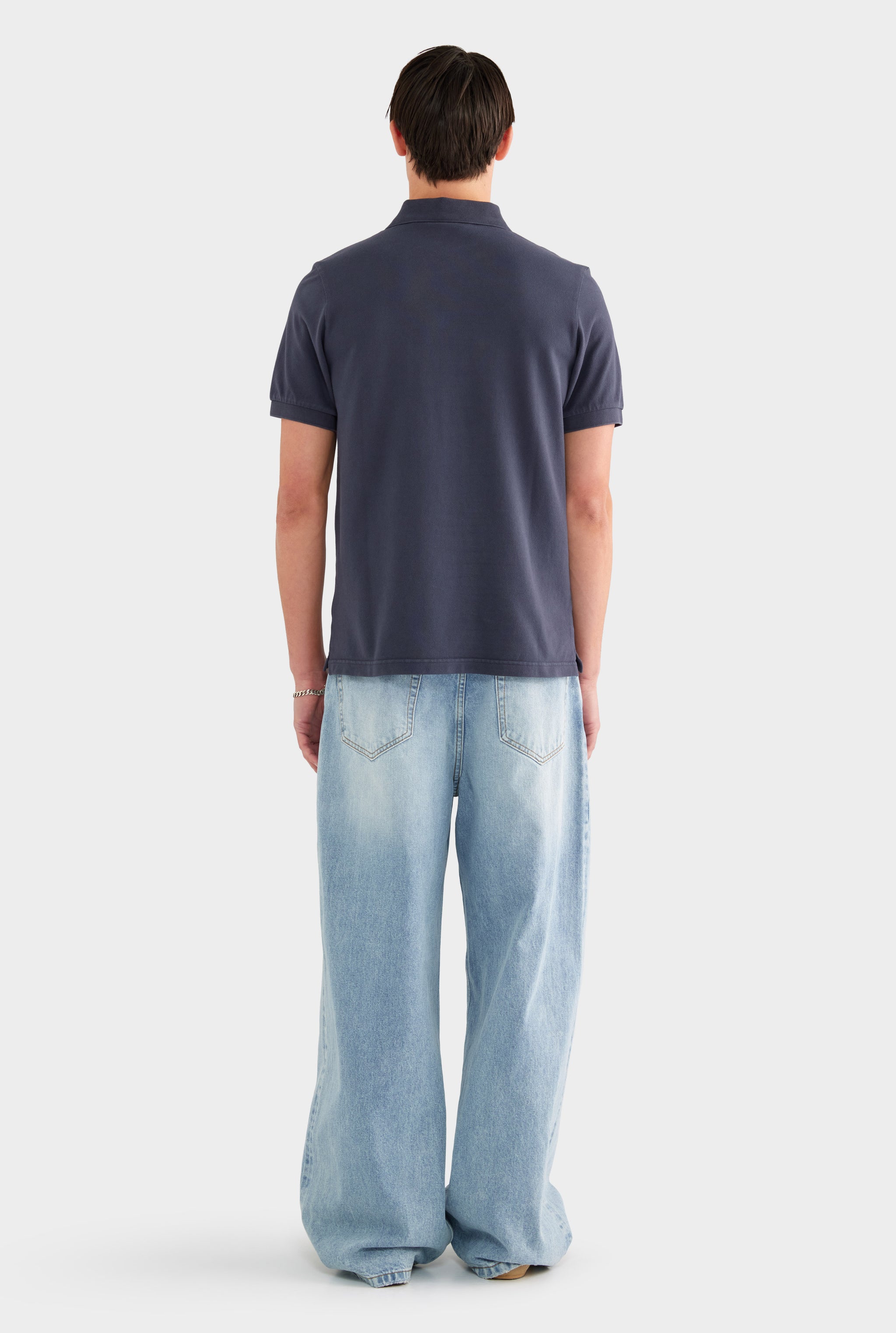 Pigment Dyed Pique Polo - Navy - 100% Cotton / Navy / XS