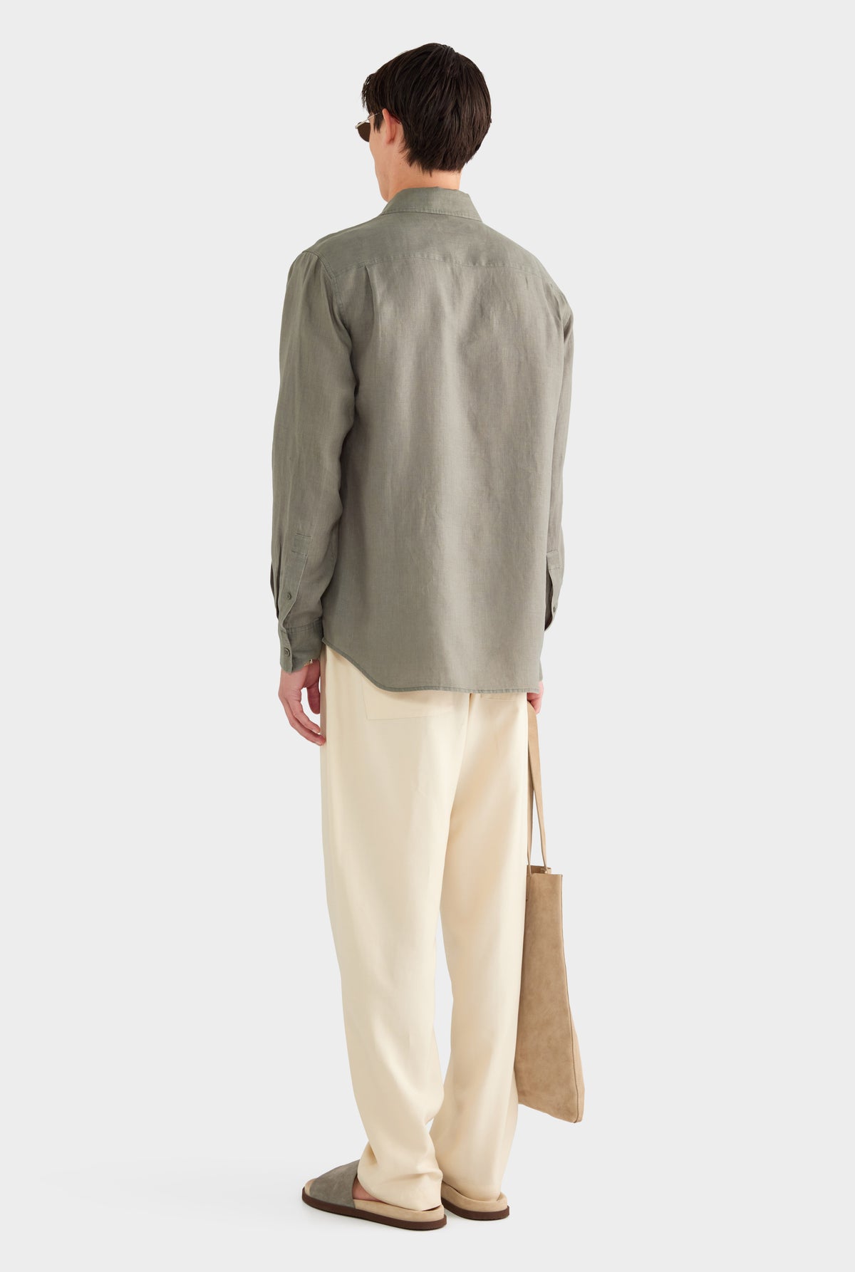 Classic Linen Shirt - Slate Olive - 100% Linen / Slate Olive / XS