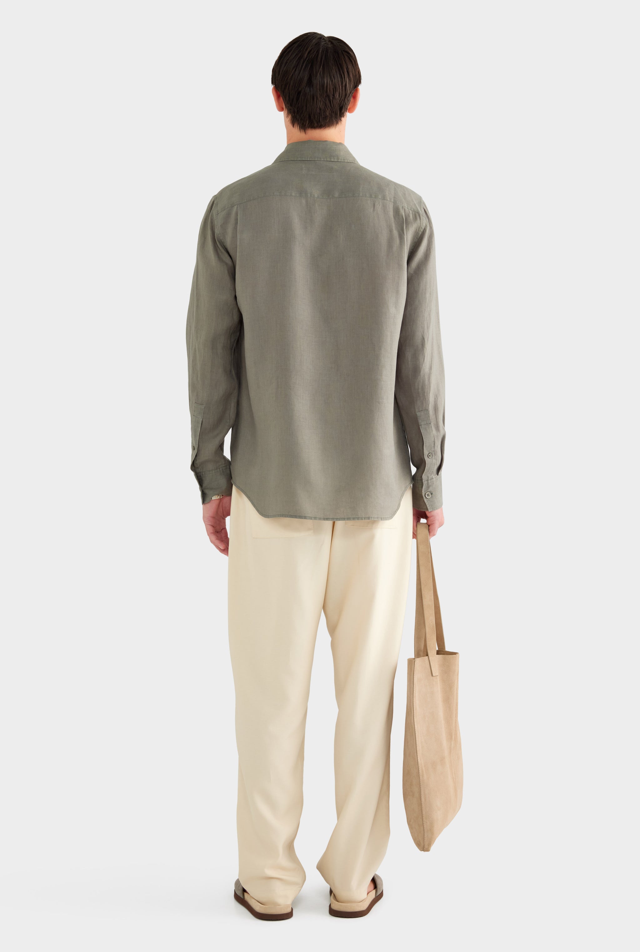 Classic Linen Shirt - Slate Olive - 100% Linen / Slate Olive / XS